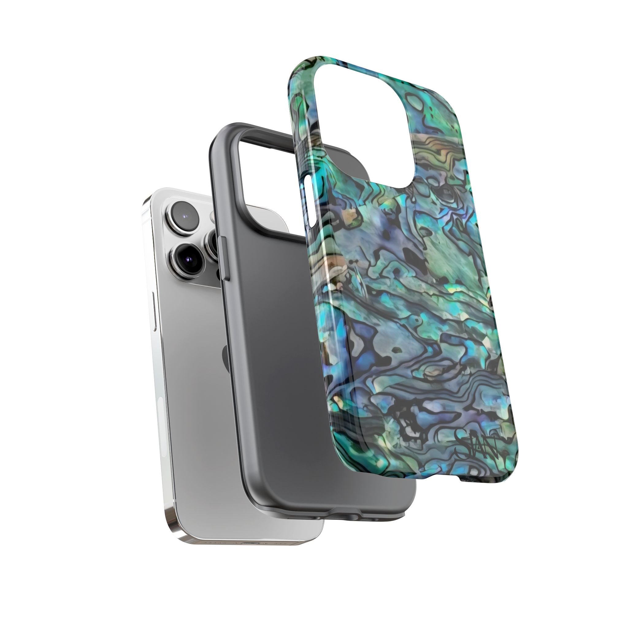 Abalone Shell Pattern Phone Case | Iridescent Ocean Swirl Protective Cover Printify
