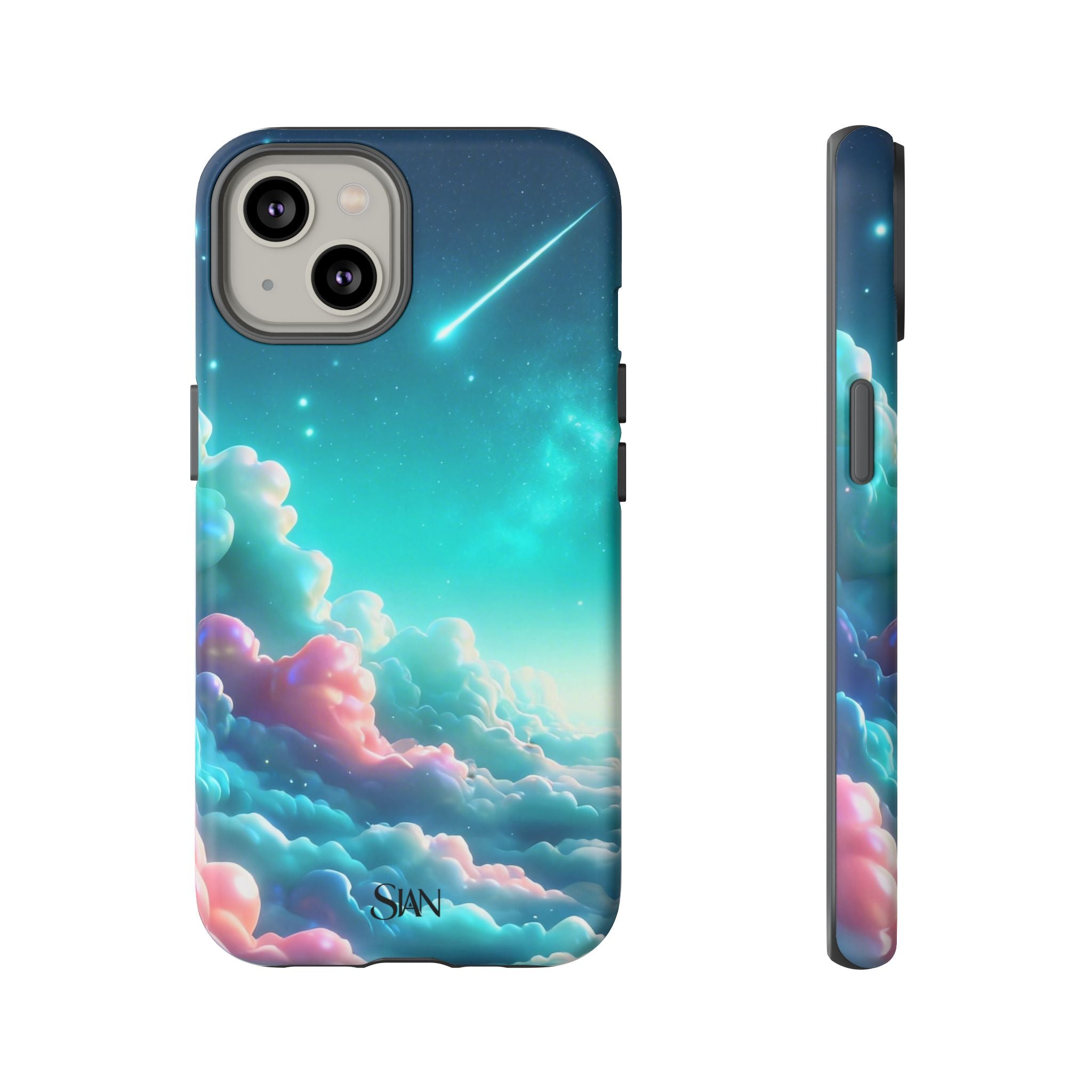 Dreamy Pastel Clouds with Shooting Star phone case Printify