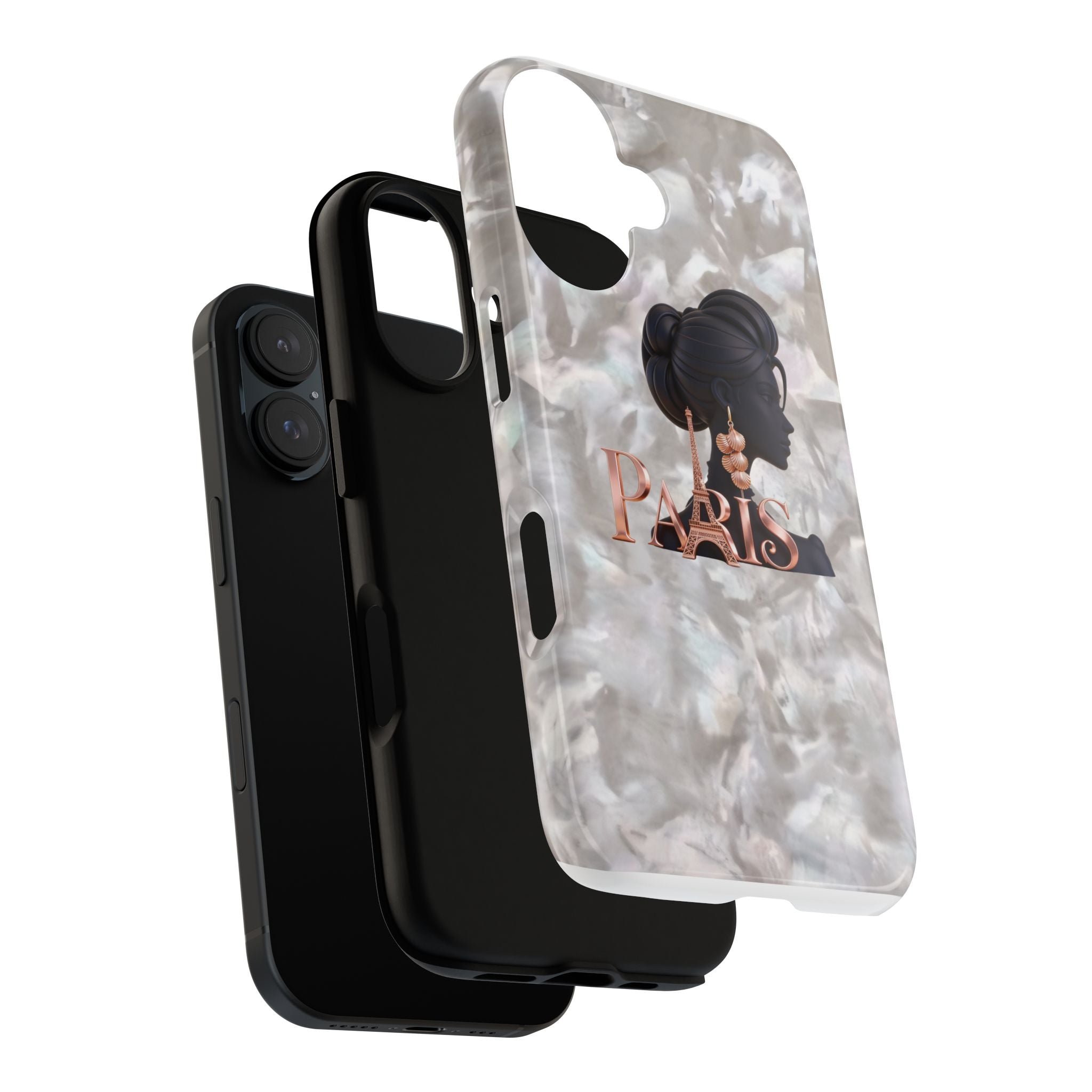 Paris Silhouette Pearl Phone Case — Tough Protective Smartphone Cover Printify