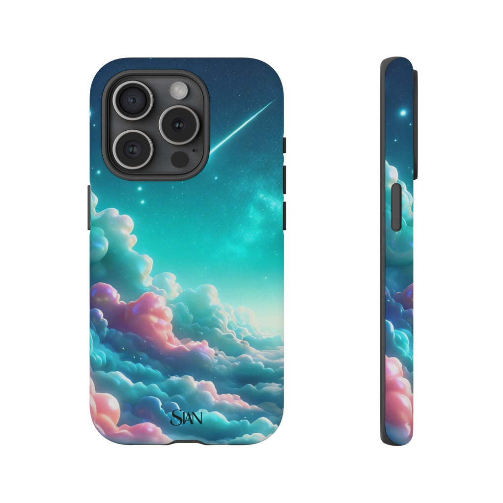 Dreamy Pastel Clouds with Shooting Star phone case Printify