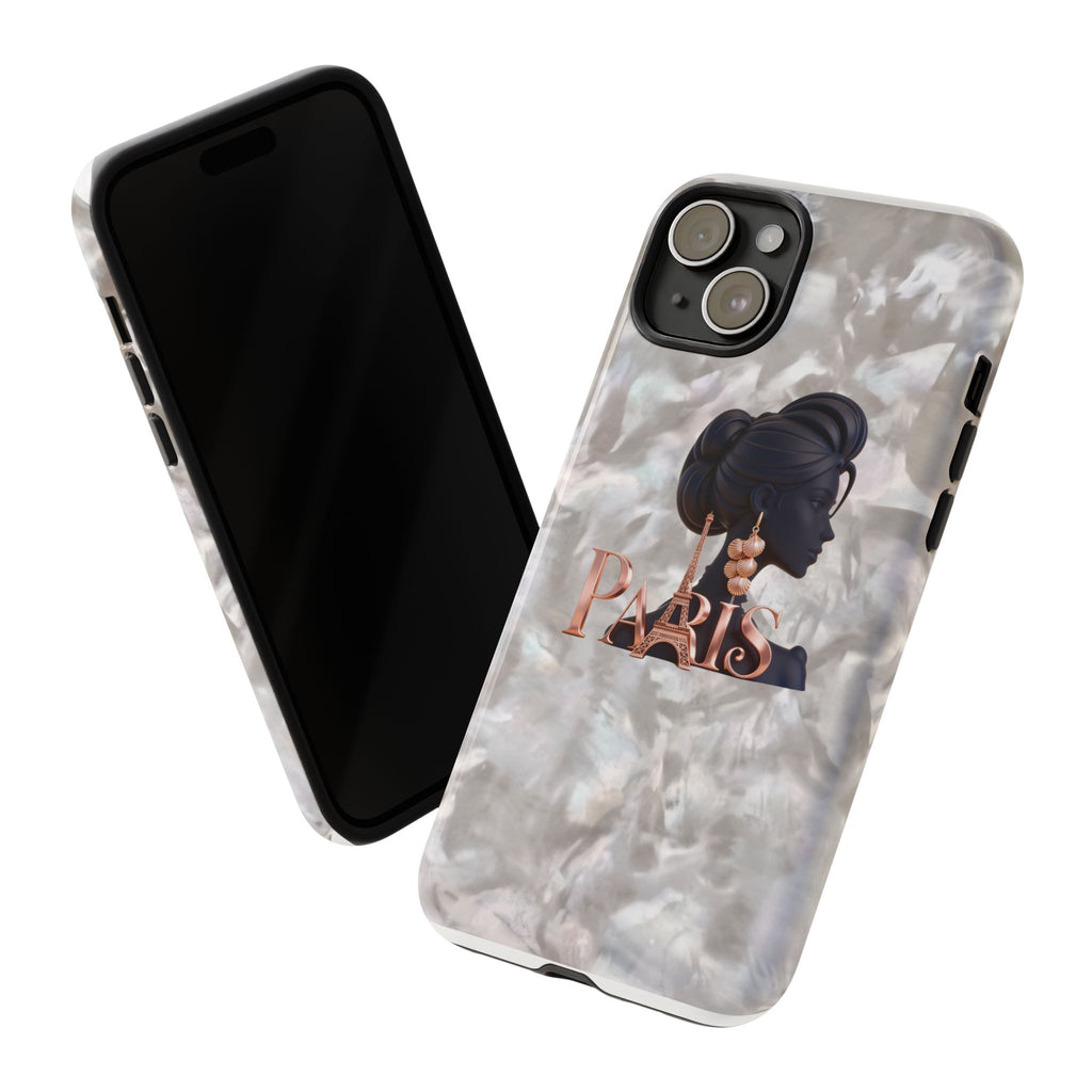 Paris Silhouette Pearl Phone Case — Tough Protective Smartphone Cover Printify