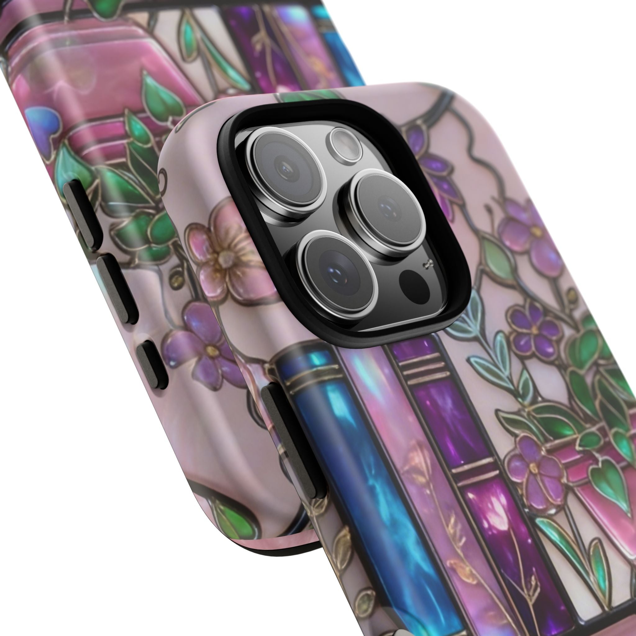 Floral Bookshelf Phone Case — Pastel Botanicals & Magical Book Art Printify