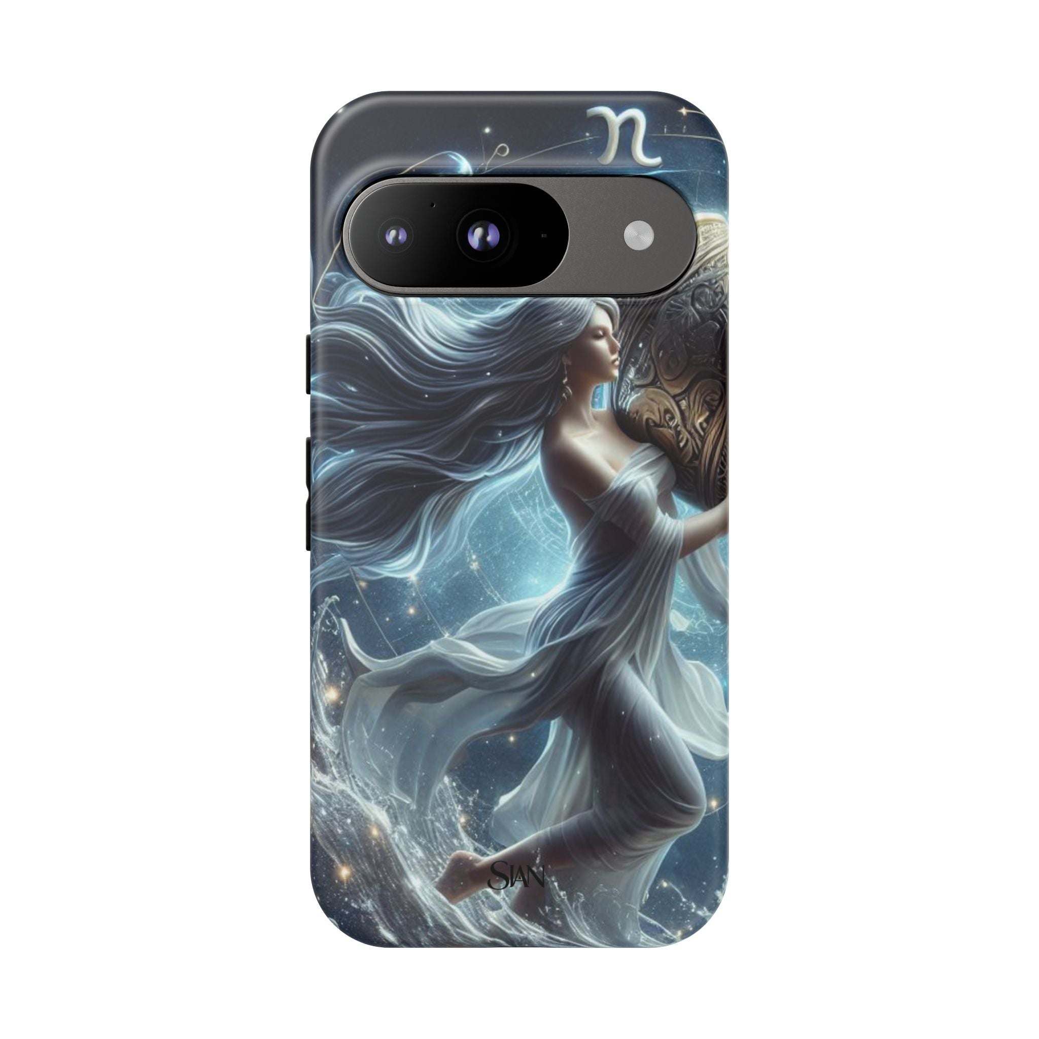 Moonlit Athena figure phone case | Goddess warrior celestial art tough case Printify