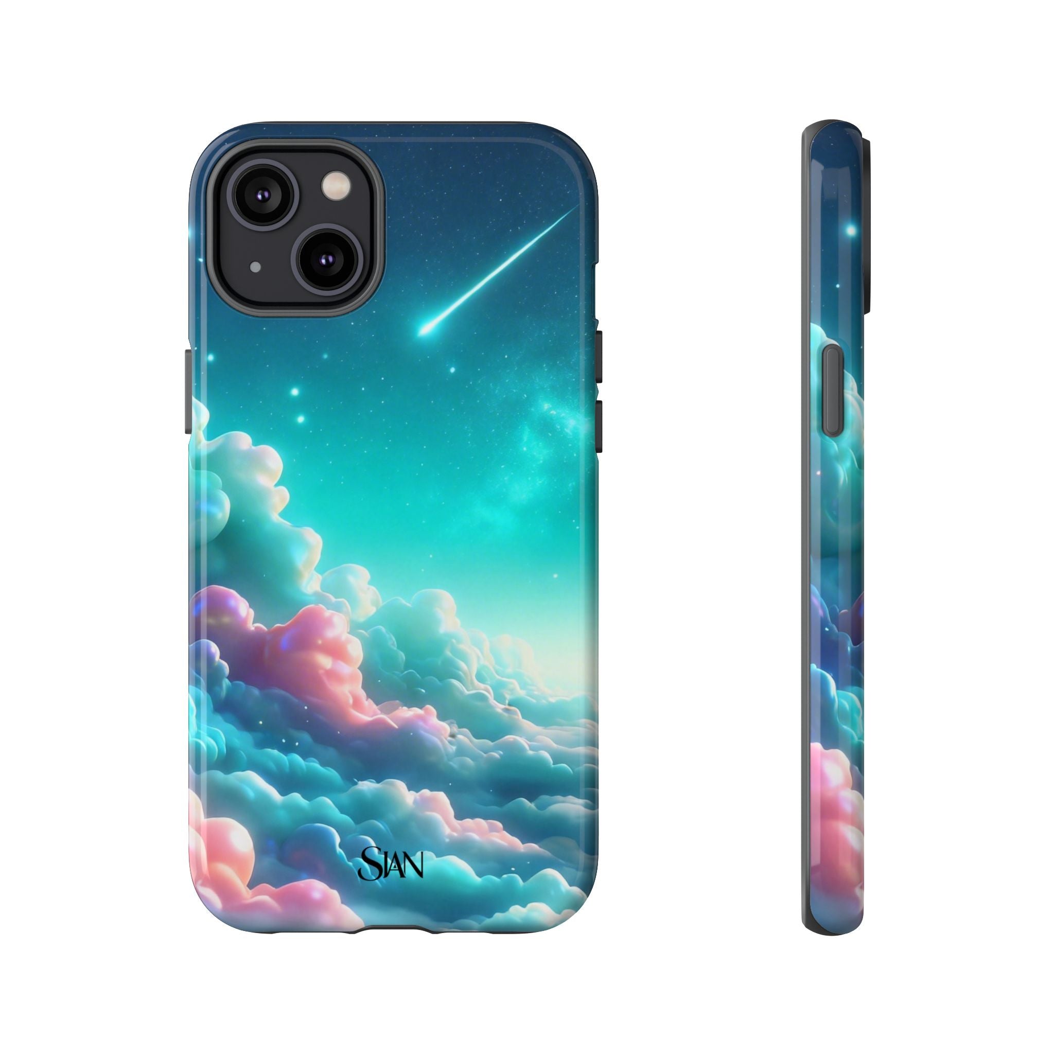 Dreamy Pastel Clouds with Shooting Star phone case Printify