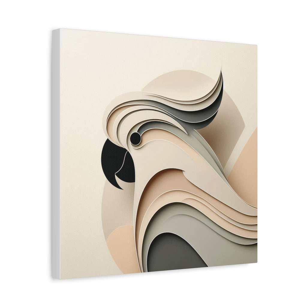 Abstract Paper Cut Cockatoo Matte Canvas Printify