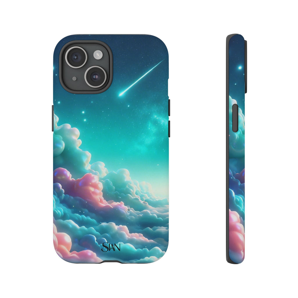 Dreamy Pastel Clouds with Shooting Star phone case Printify