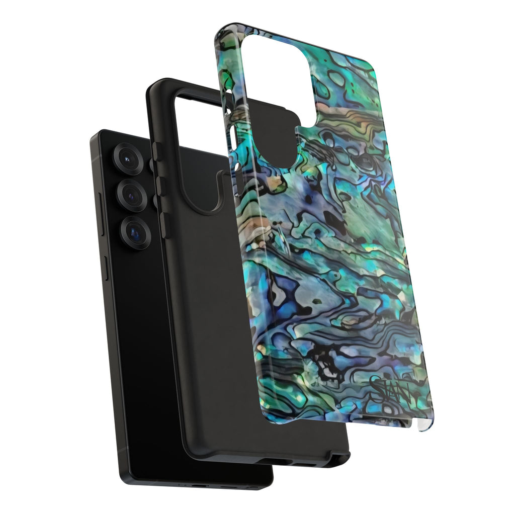 Abalone Shell Pattern Phone Case | Iridescent Ocean Swirl Protective Cover Printify