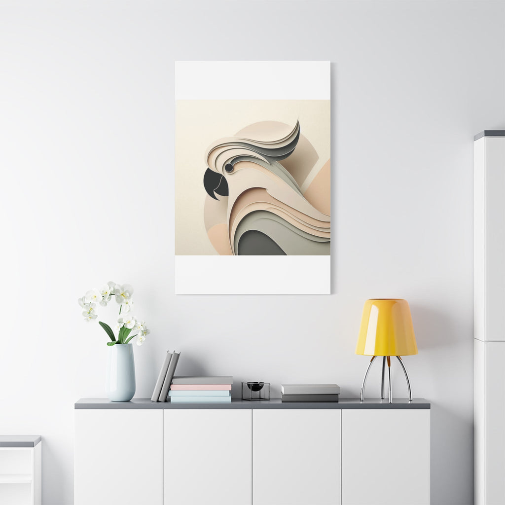 Abstract Paper Cut Cockatoo Matte Canvas Printify
