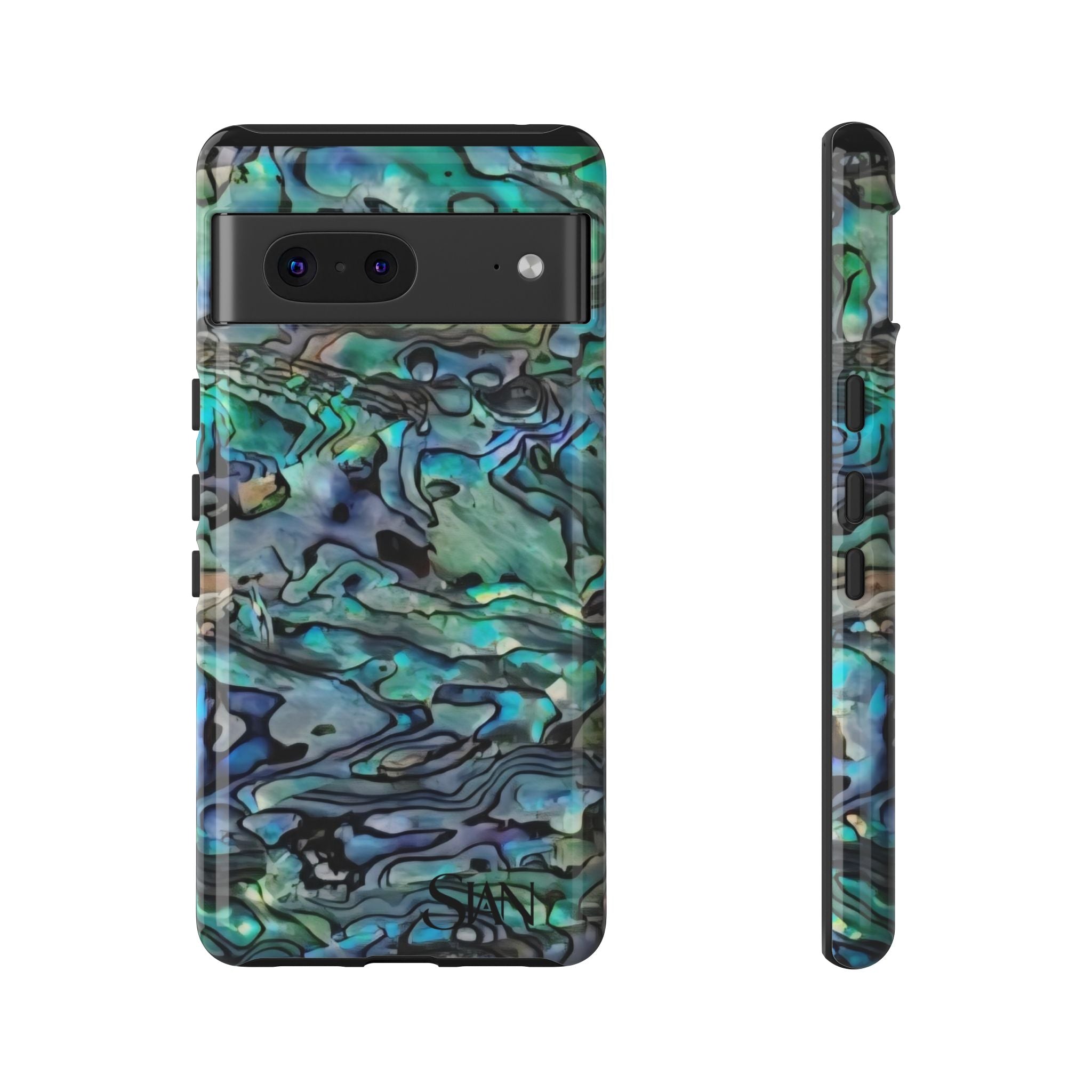 Abalone Shell Pattern Phone Case | Iridescent Ocean Swirl Protective Cover Printify