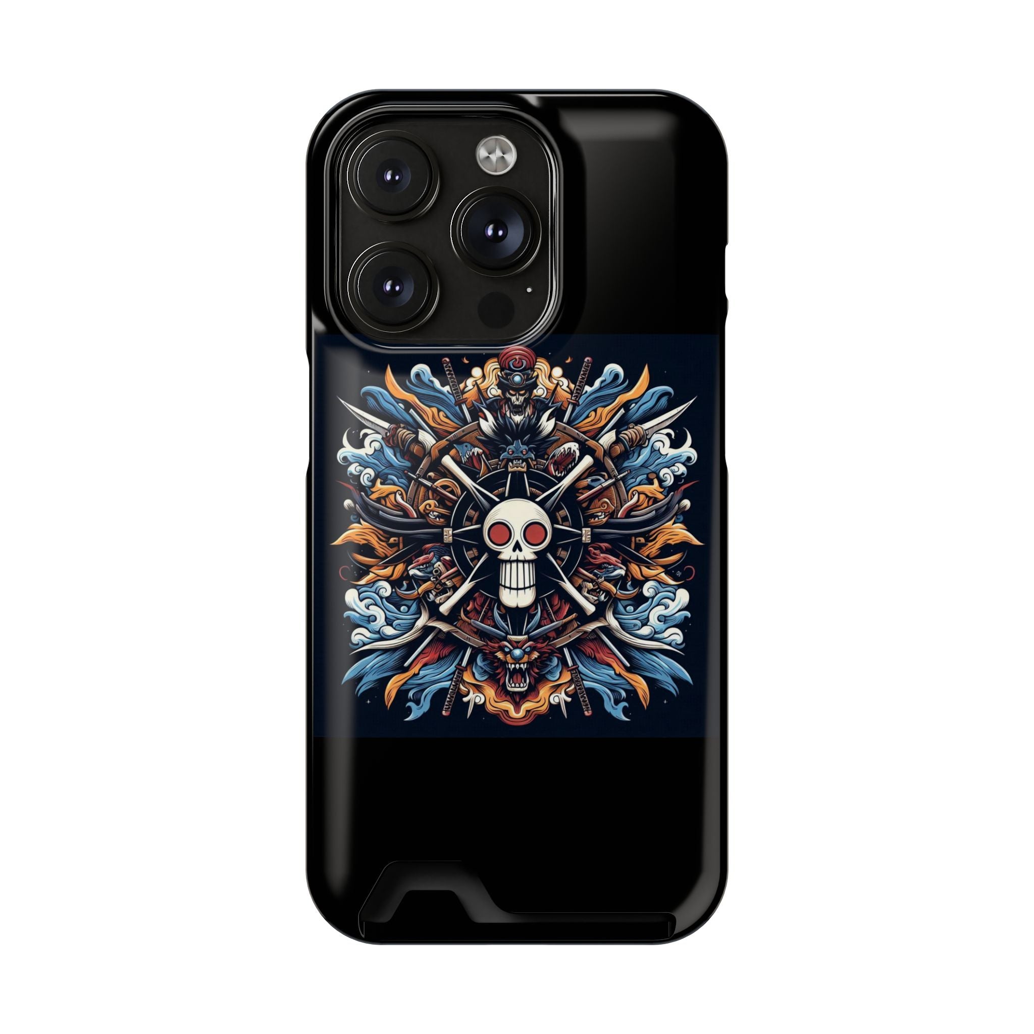 One Piece Phone Case with Card Holder | Anime Straw Hat Crew Design Printify