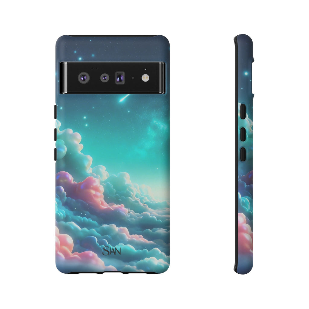 Dreamy Pastel Clouds with Shooting Star phone case Printify