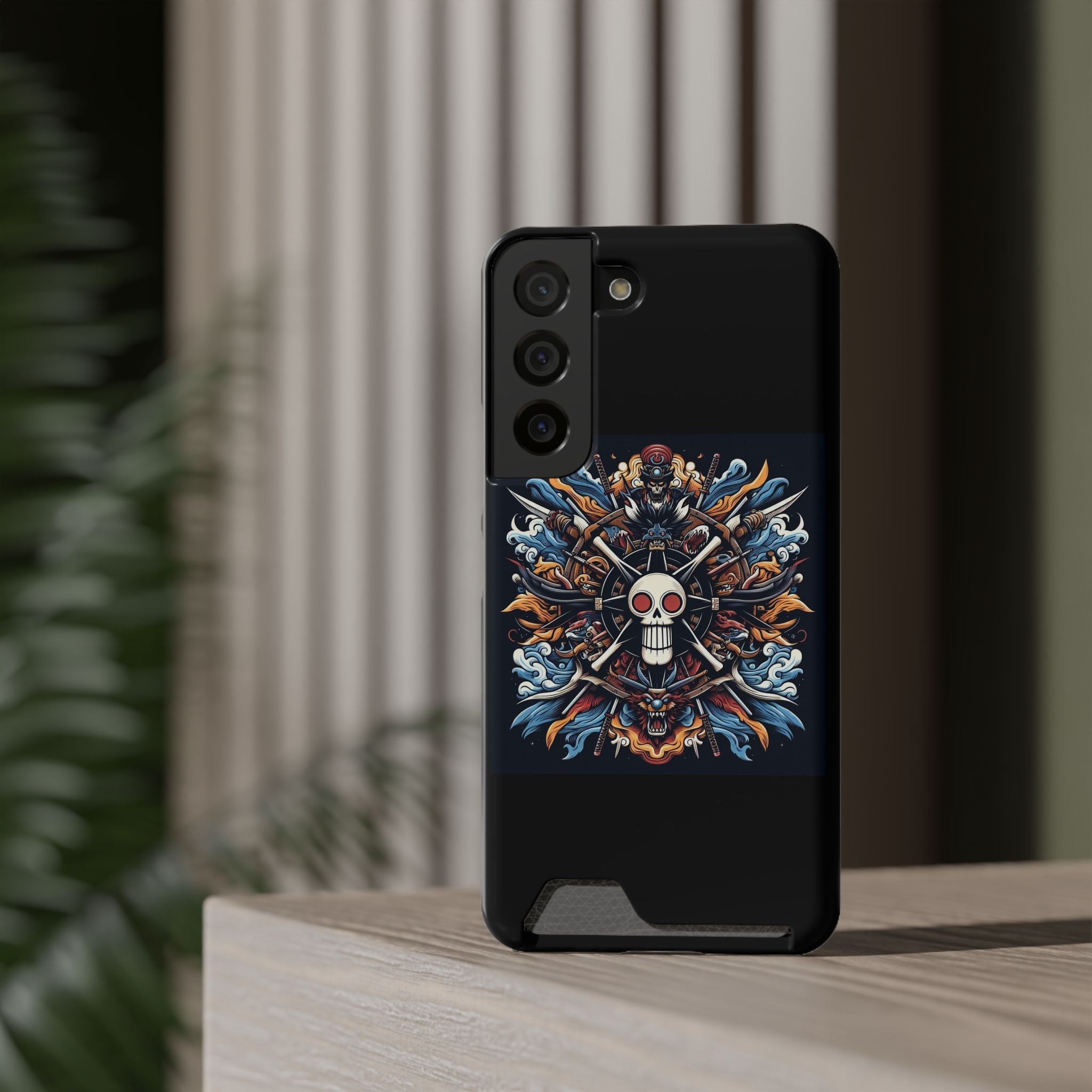 One Piece Phone Case with Card Holder | Anime Straw Hat Crew Design Printify