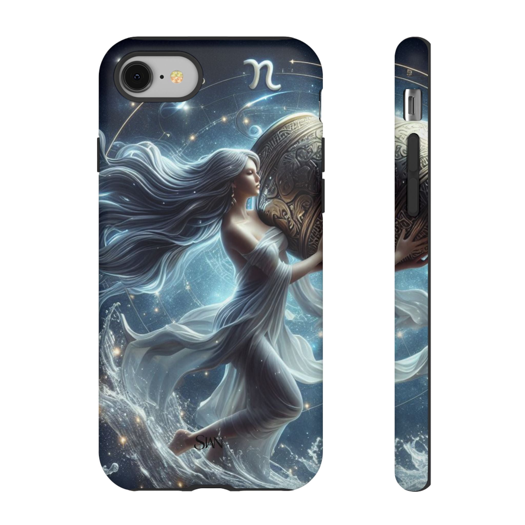 Moonlit Athena figure phone case | Goddess warrior celestial art tough case Printify