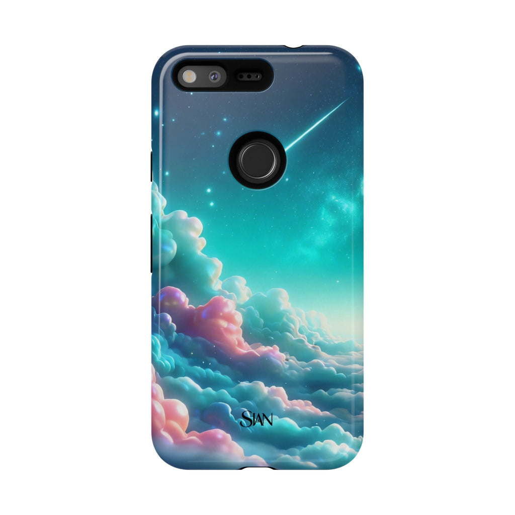 Dreamy Pastel Clouds with Shooting Star phone case Printify