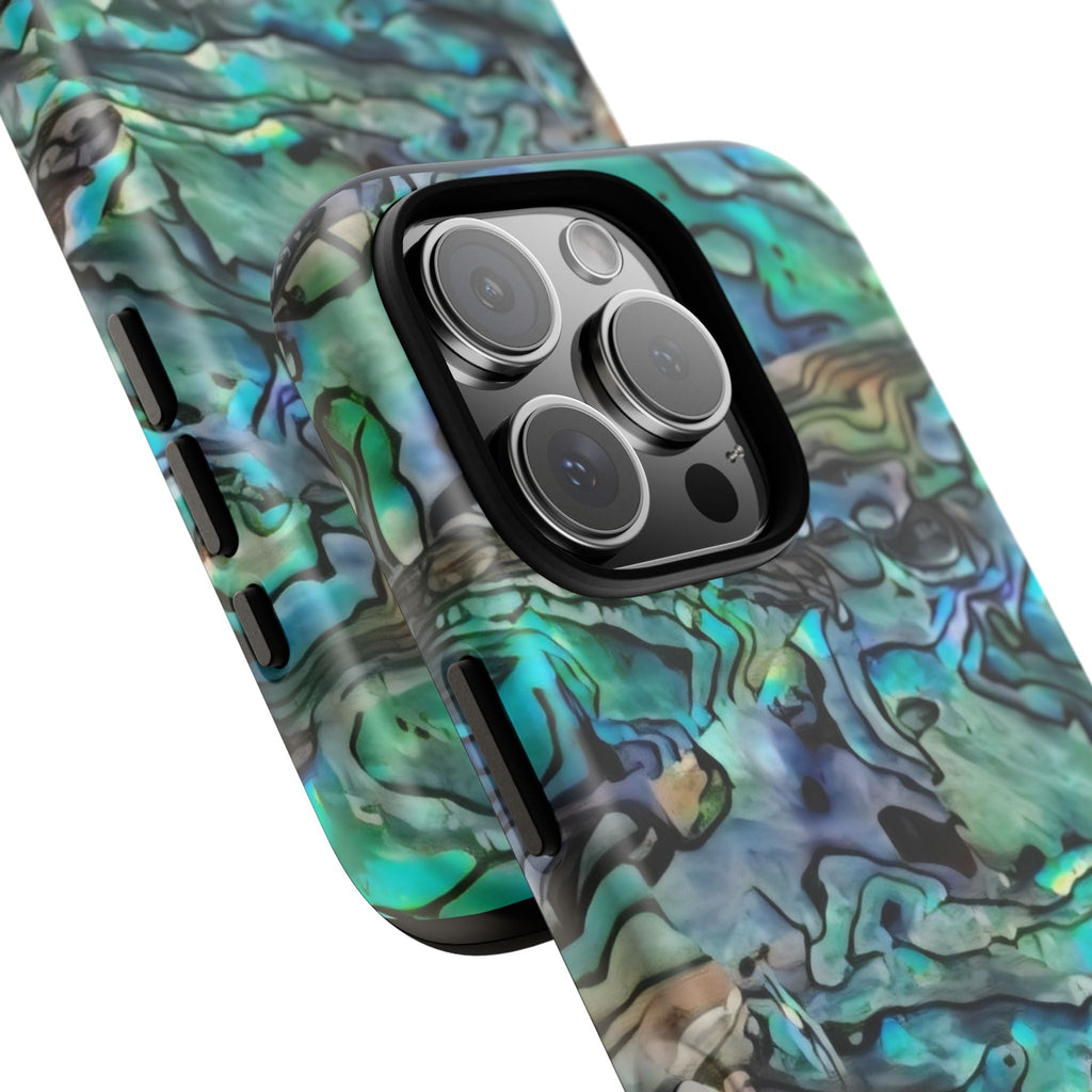 Abalone Shell Pattern Phone Case | Iridescent Ocean Swirl Protective Cover Printify