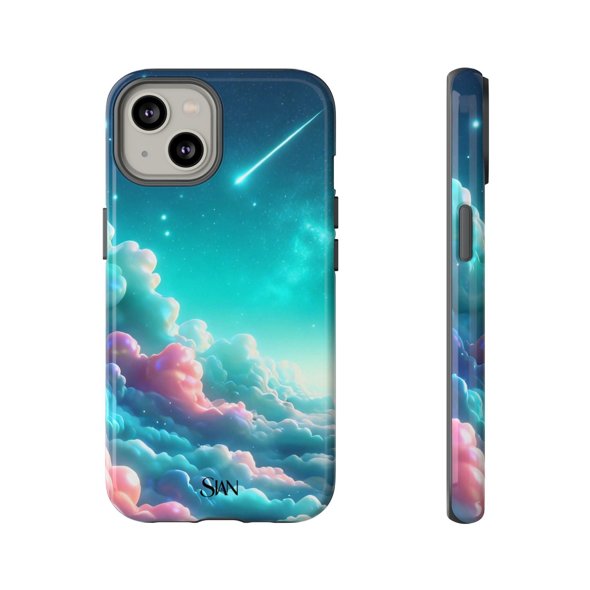 Dreamy Pastel Clouds with Shooting Star phone case Printify