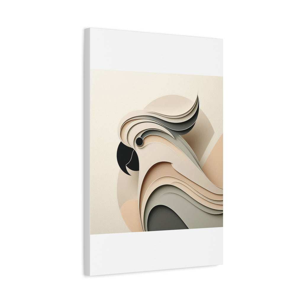 Abstract Paper Cut Cockatoo Matte Canvas Printify