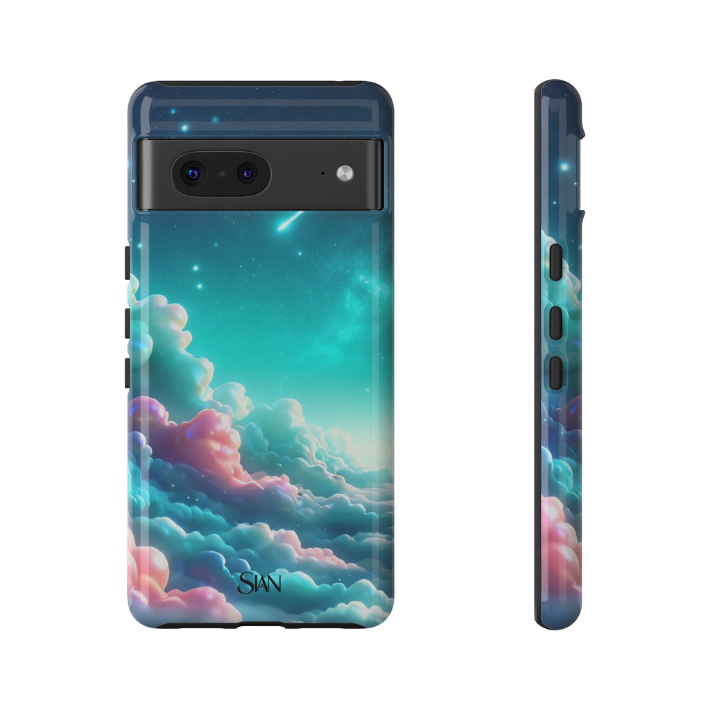 Dreamy Pastel Clouds with Shooting Star phone case Printify