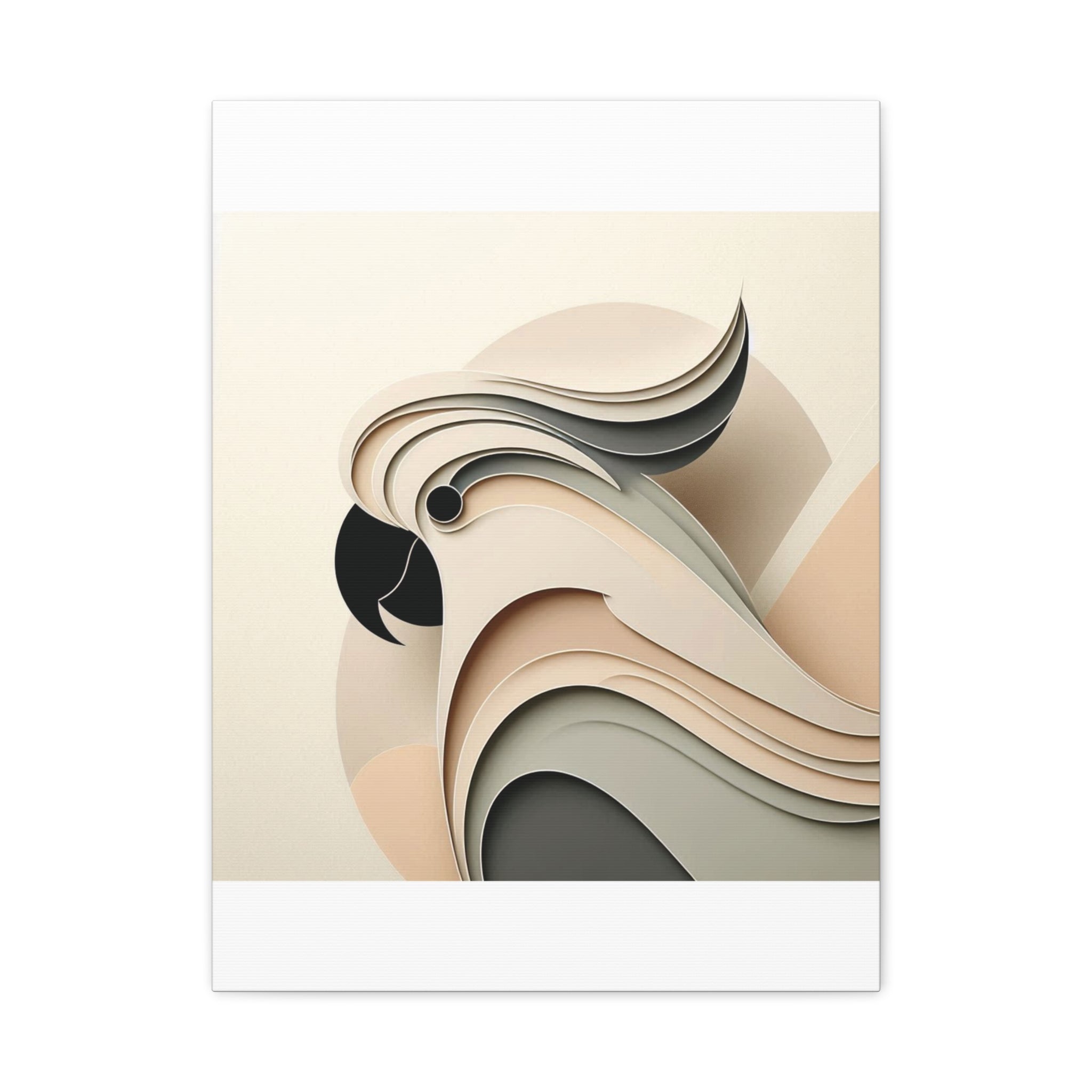Abstract Paper Cut Cockatoo Matte Canvas Printify