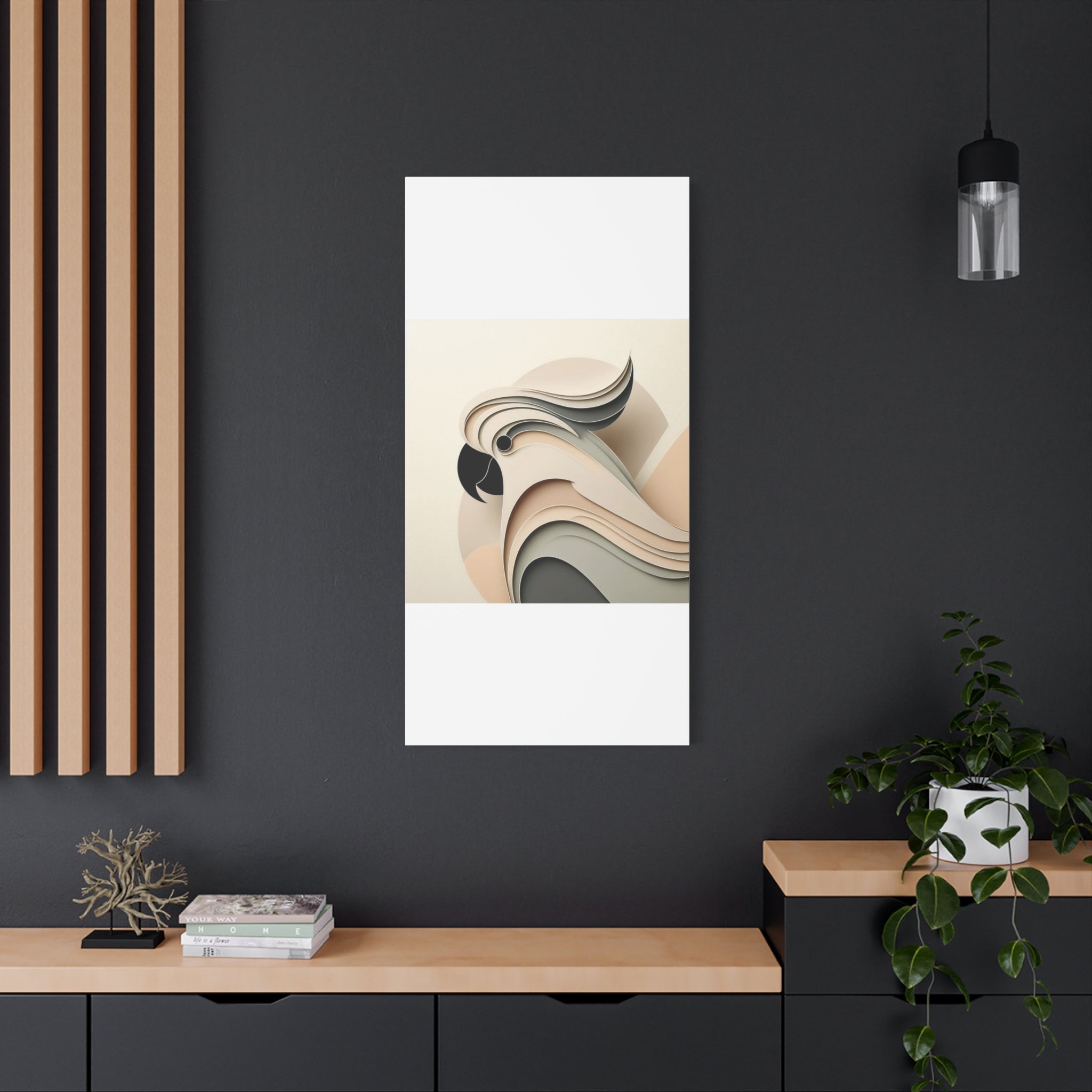 Abstract Paper Cut Cockatoo Matte Canvas Printify