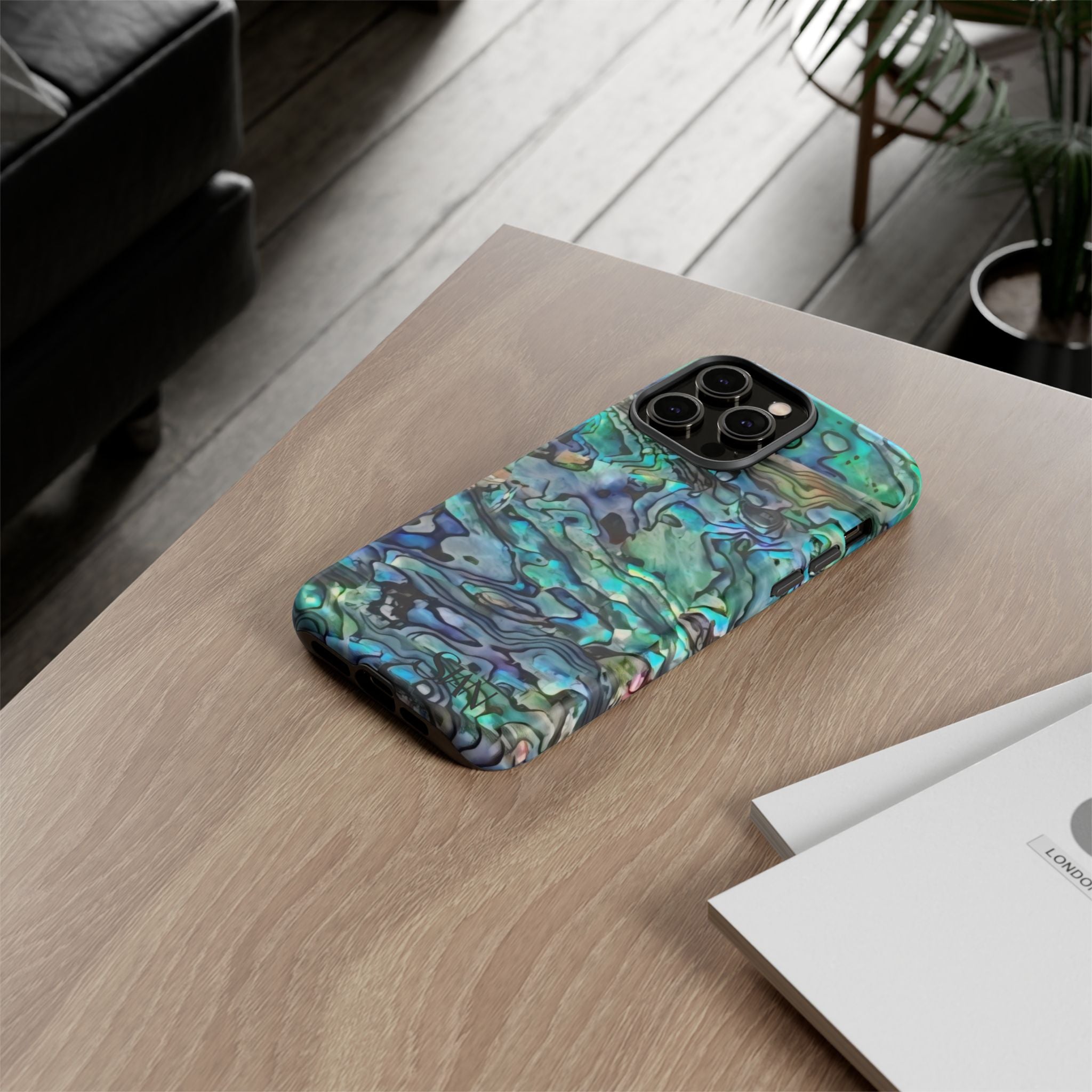 Abalone Shell Pattern Phone Case | Iridescent Ocean Swirl Protective Cover Printify