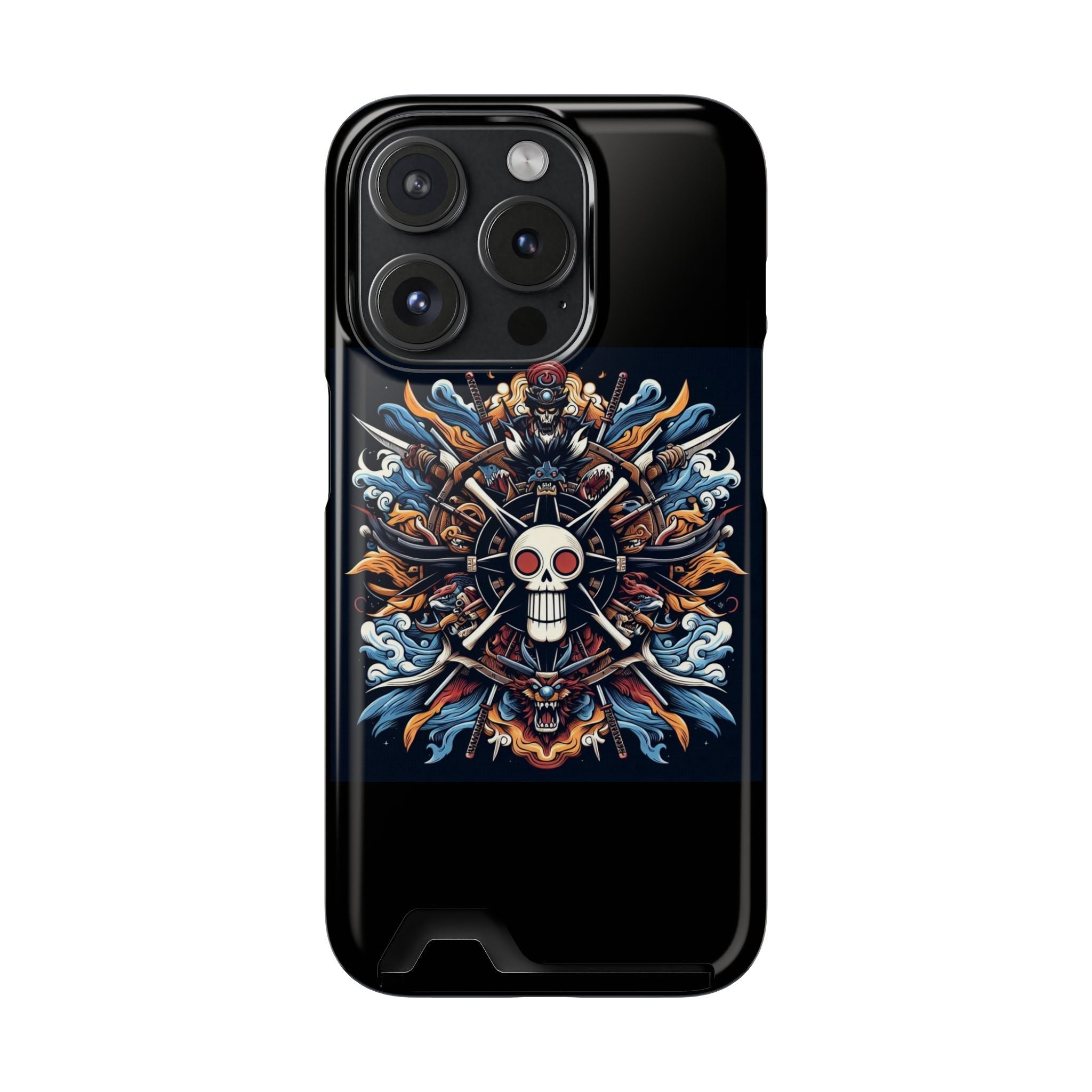 One Piece Phone Case with Card Holder | Anime Straw Hat Crew Design Printify