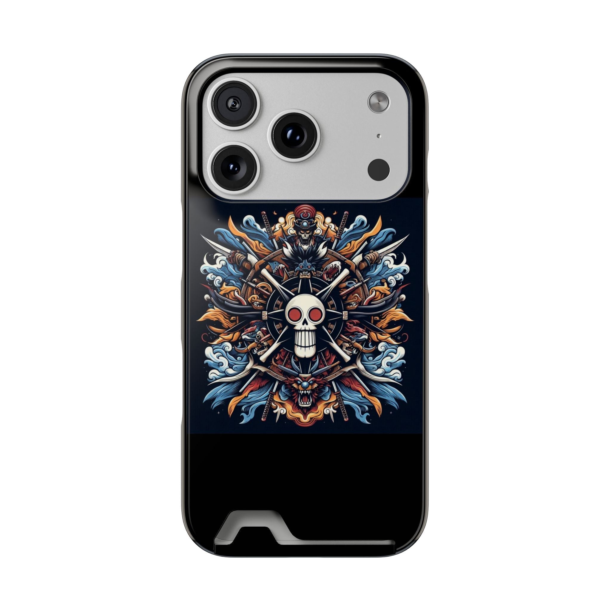 One Piece Phone Case with Card Holder | Anime Straw Hat Crew Design Printify