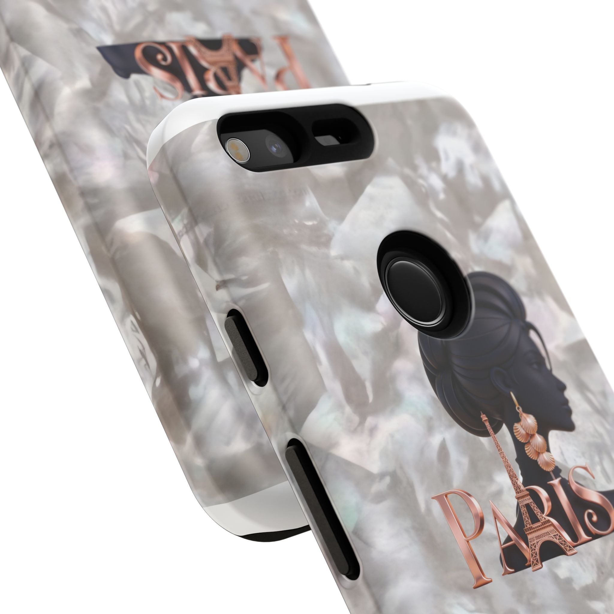 Paris Silhouette Pearl Phone Case — Tough Protective Smartphone Cover Printify