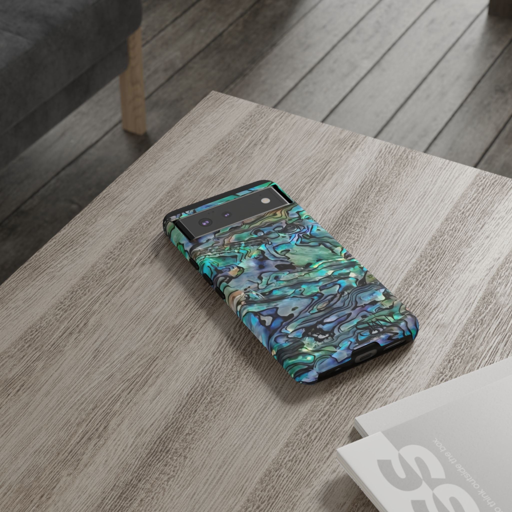 Abalone Shell Pattern Phone Case | Iridescent Ocean Swirl Protective Cover Printify