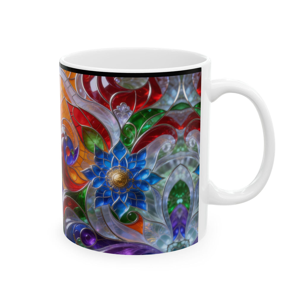 Color Glass Abstract Ceramic Mug — Colorful Kaleidoscope 11oz & 15oz Printify