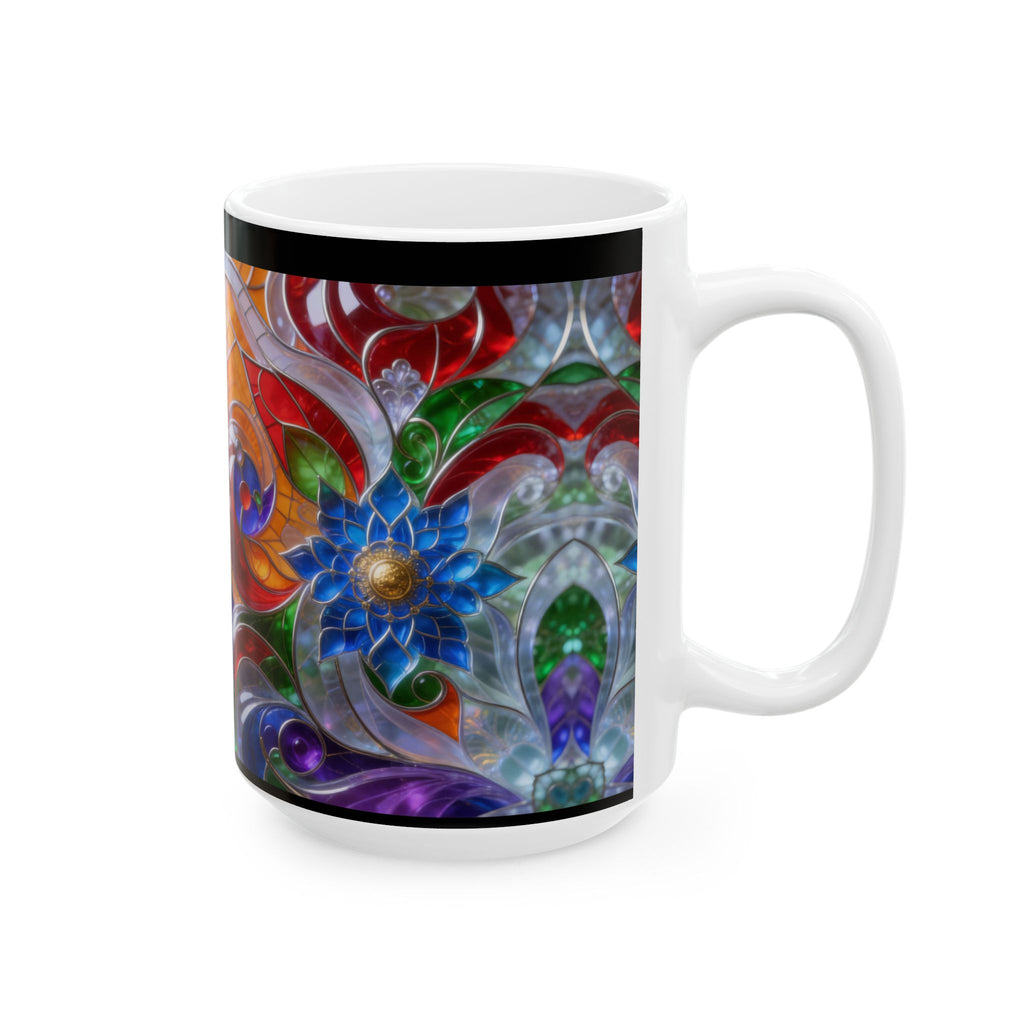 Color Glass Abstract Ceramic Mug — Colorful Kaleidoscope 11oz & 15oz Printify