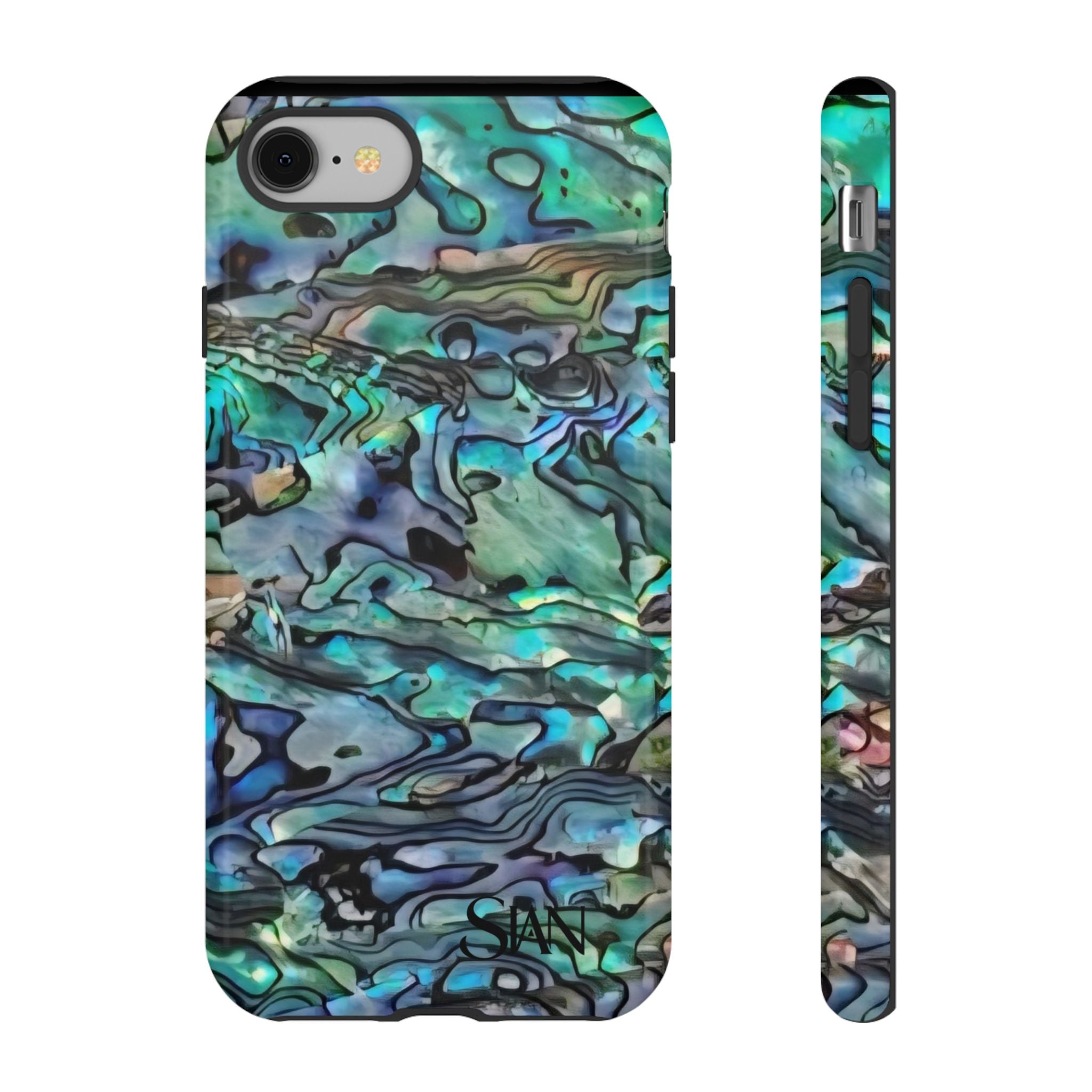 Abalone Shell Pattern Phone Case | Iridescent Ocean Swirl Protective Cover Printify