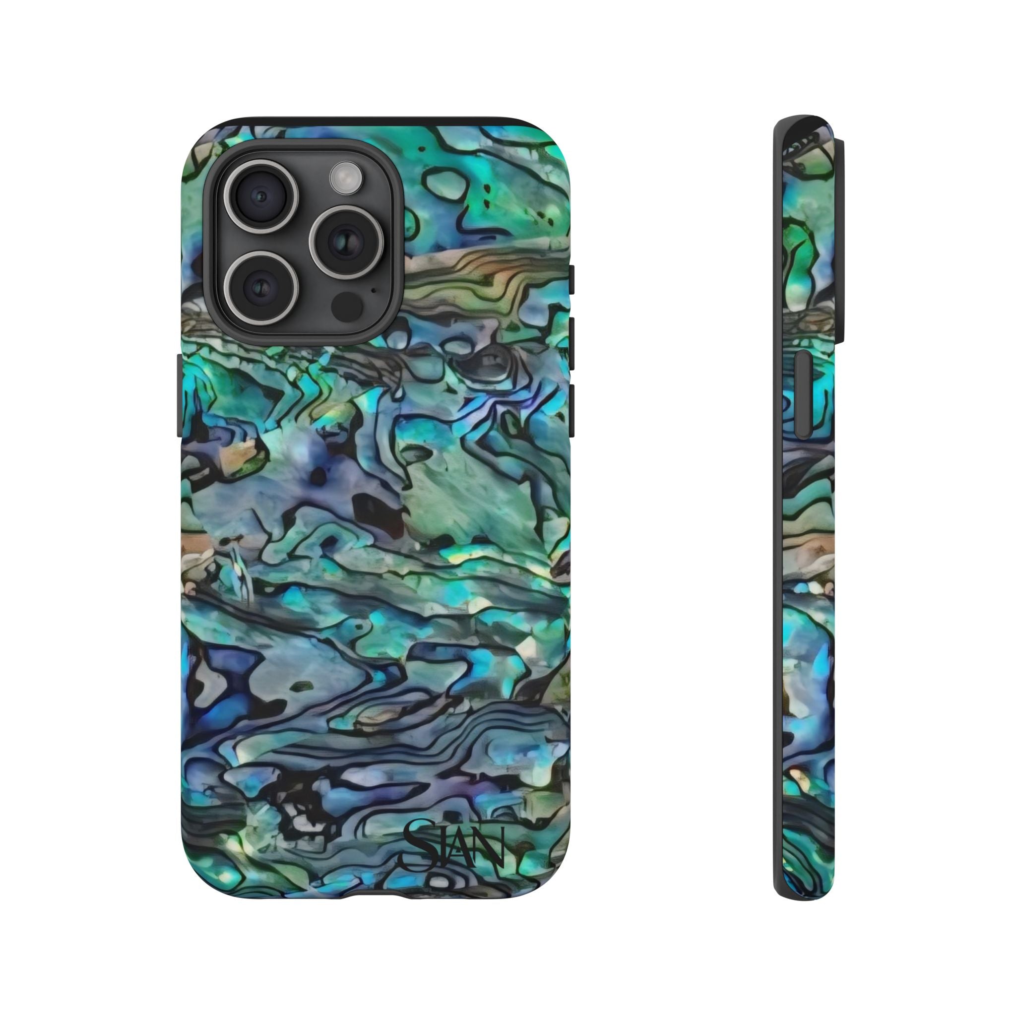 Abalone Shell Pattern Phone Case | Iridescent Ocean Swirl Protective Cover Printify