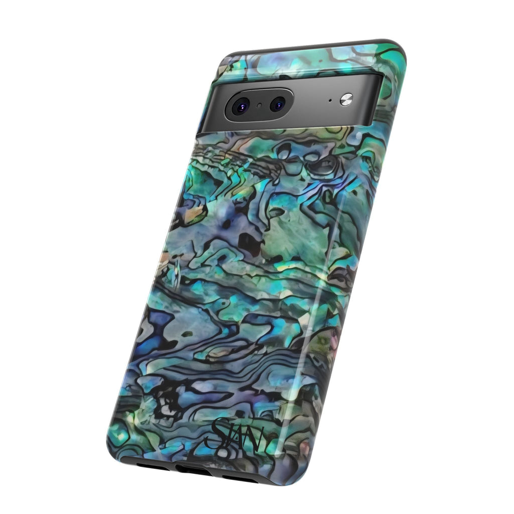 Abalone Shell Pattern Phone Case | Iridescent Ocean Swirl Protective Cover Printify