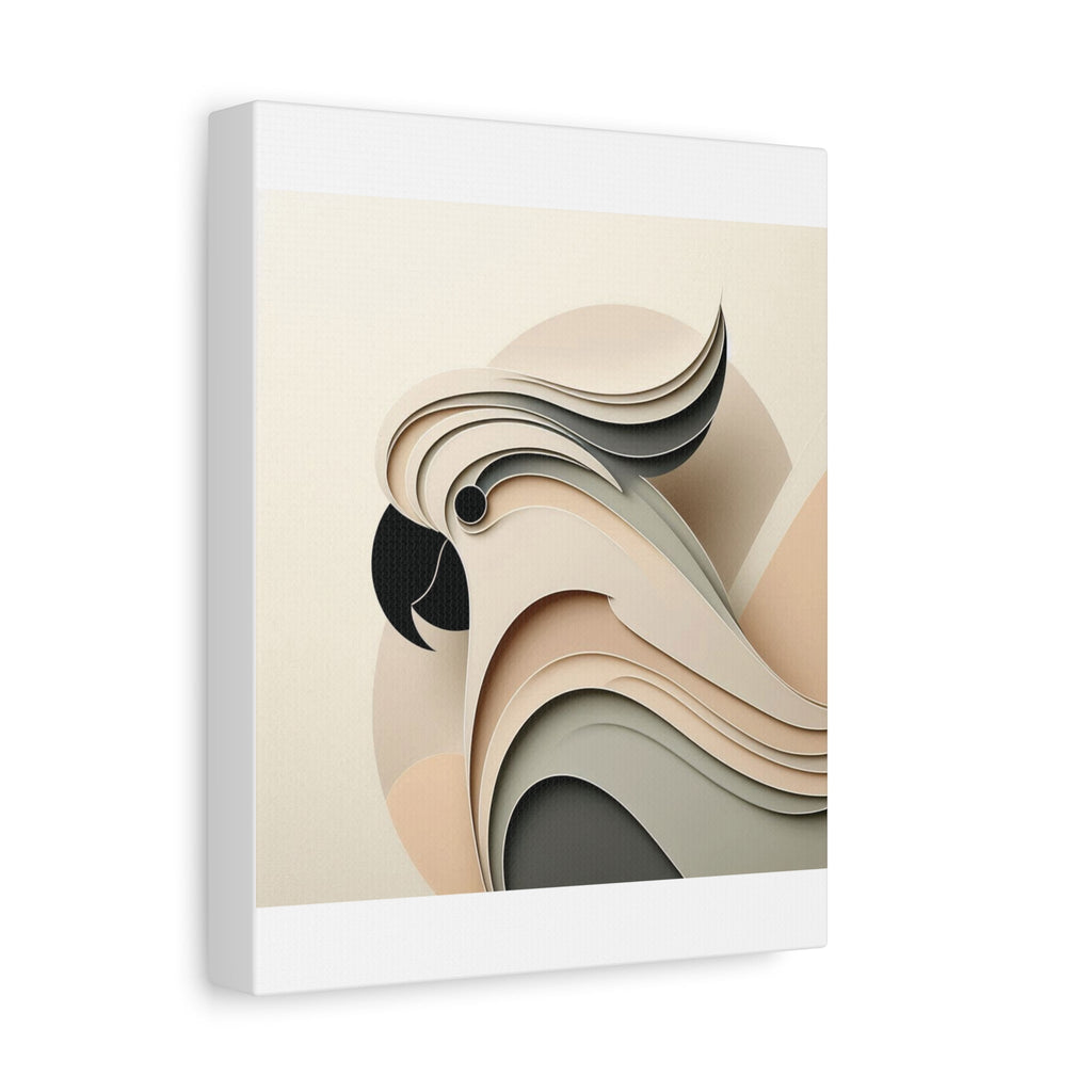 Abstract Paper Cut Cockatoo Matte Canvas Printify