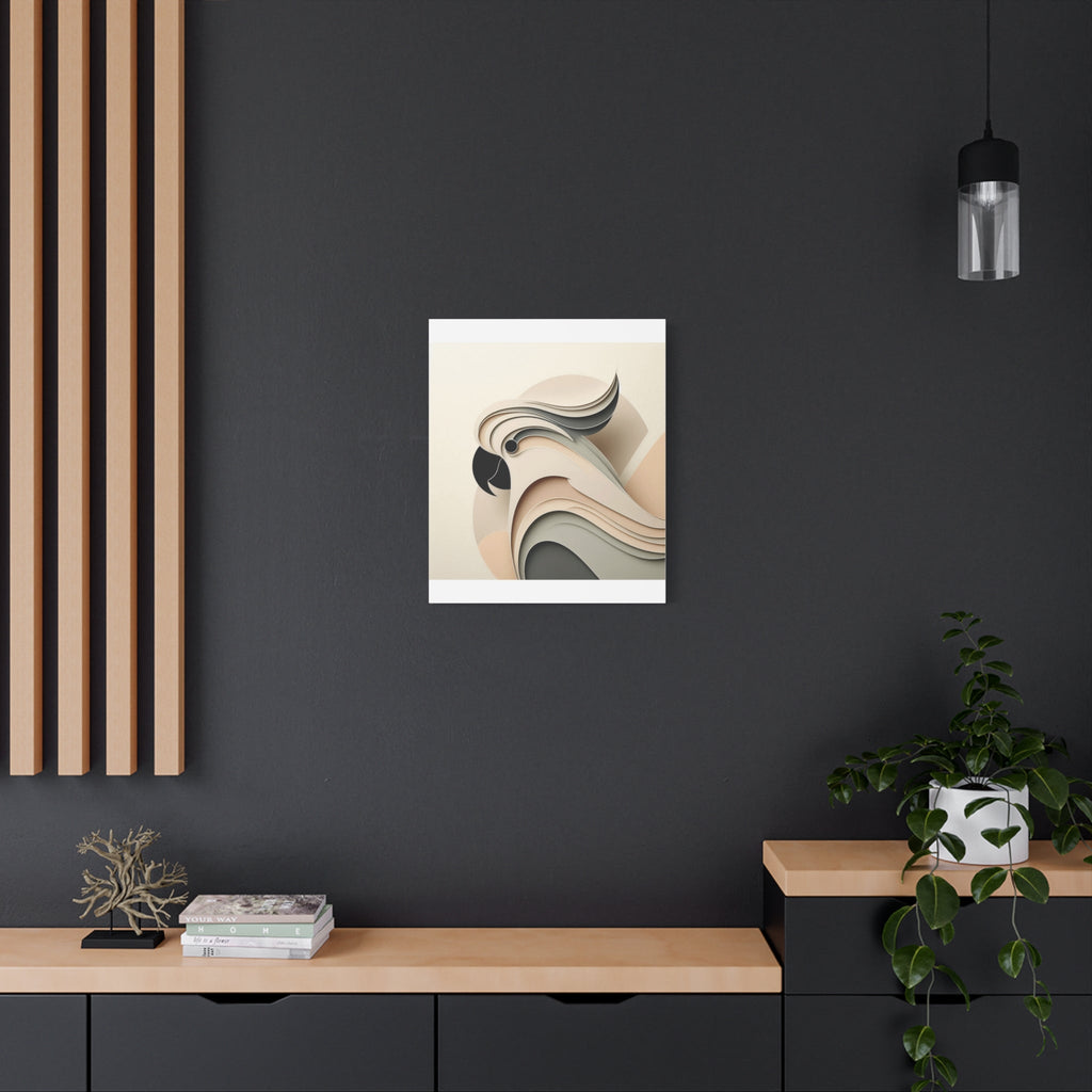 Abstract Paper Cut Cockatoo Matte Canvas Printify