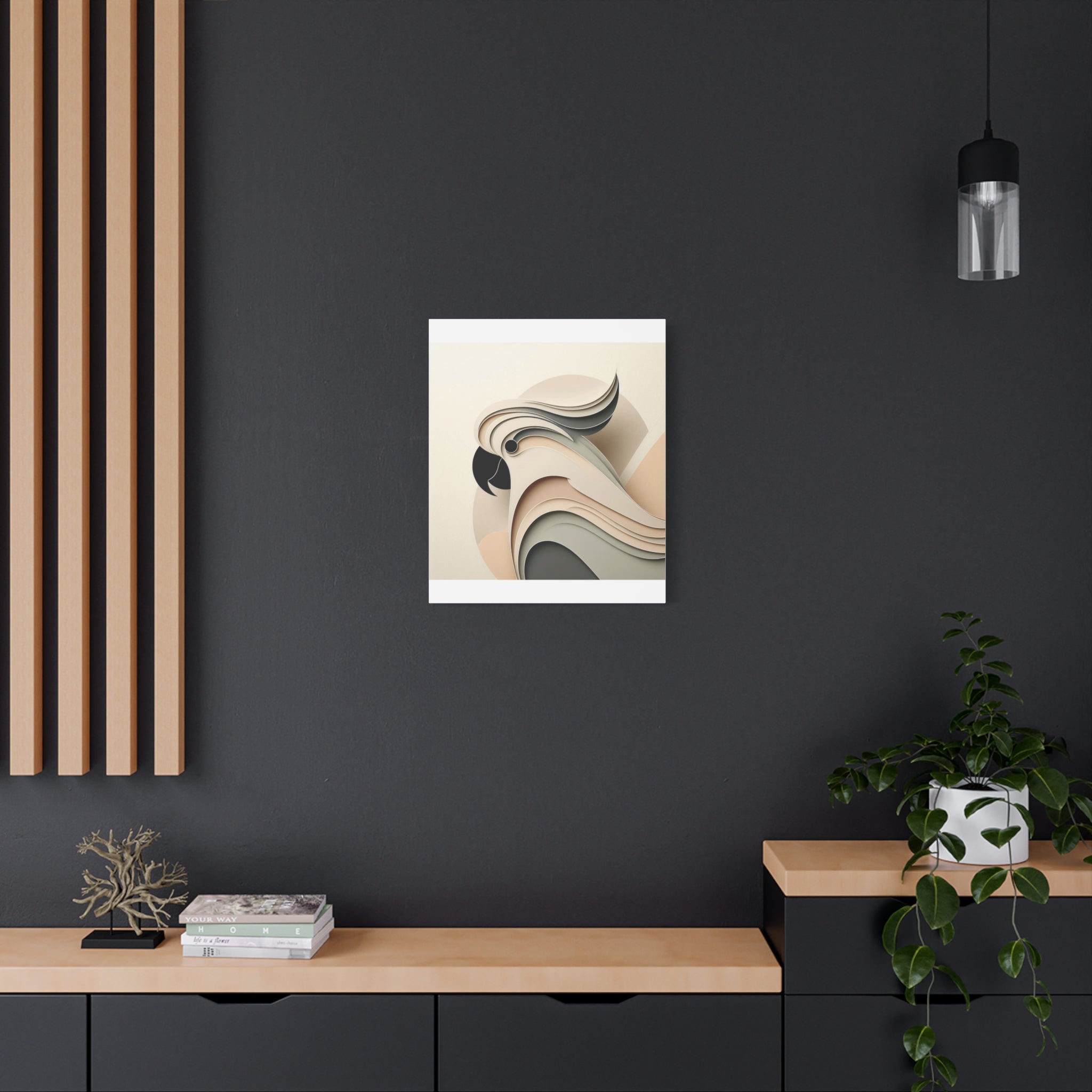 Abstract Paper Cut Cockatoo Matte Canvas Printify