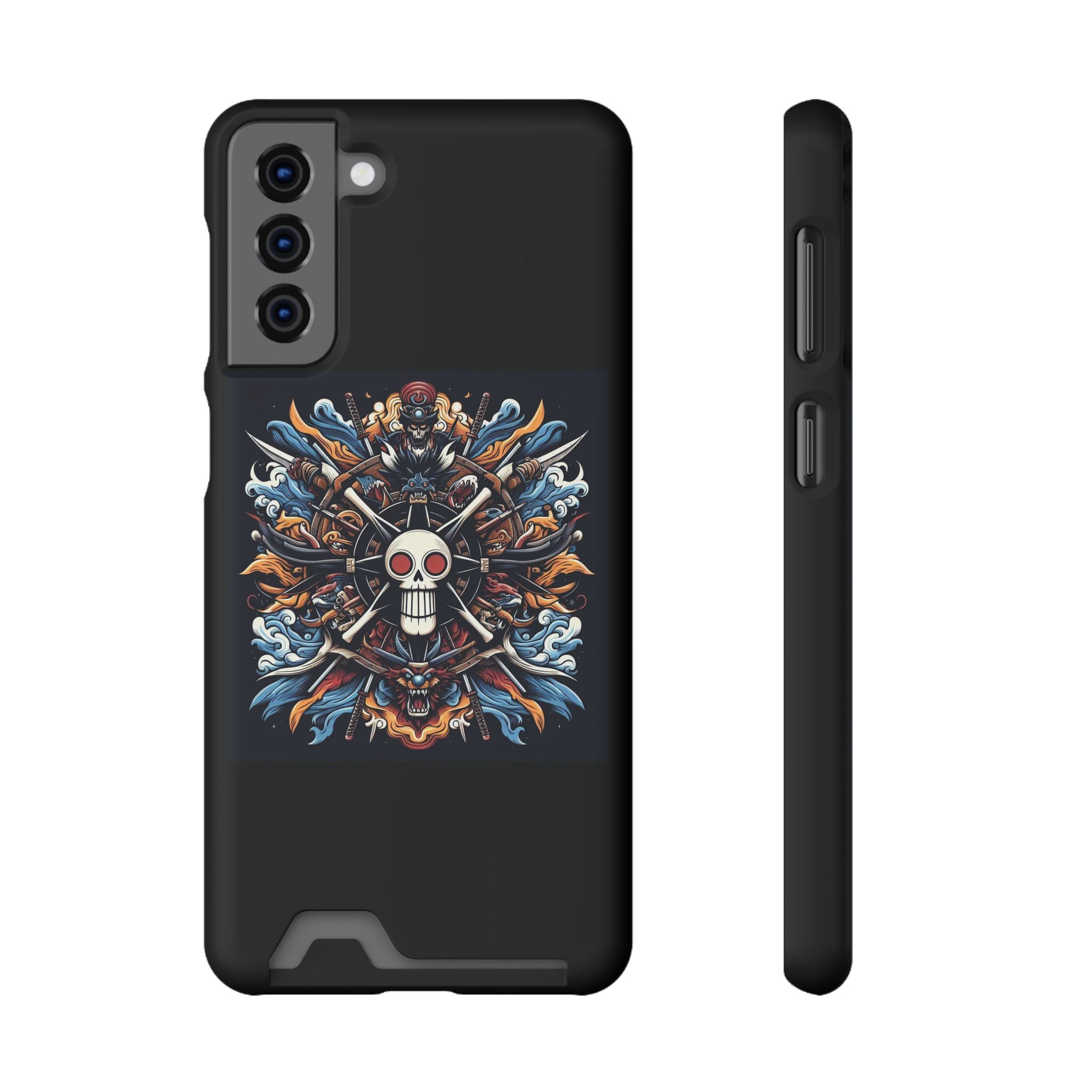 One Piece Phone Case with Card Holder | Anime Straw Hat Crew Design Printify