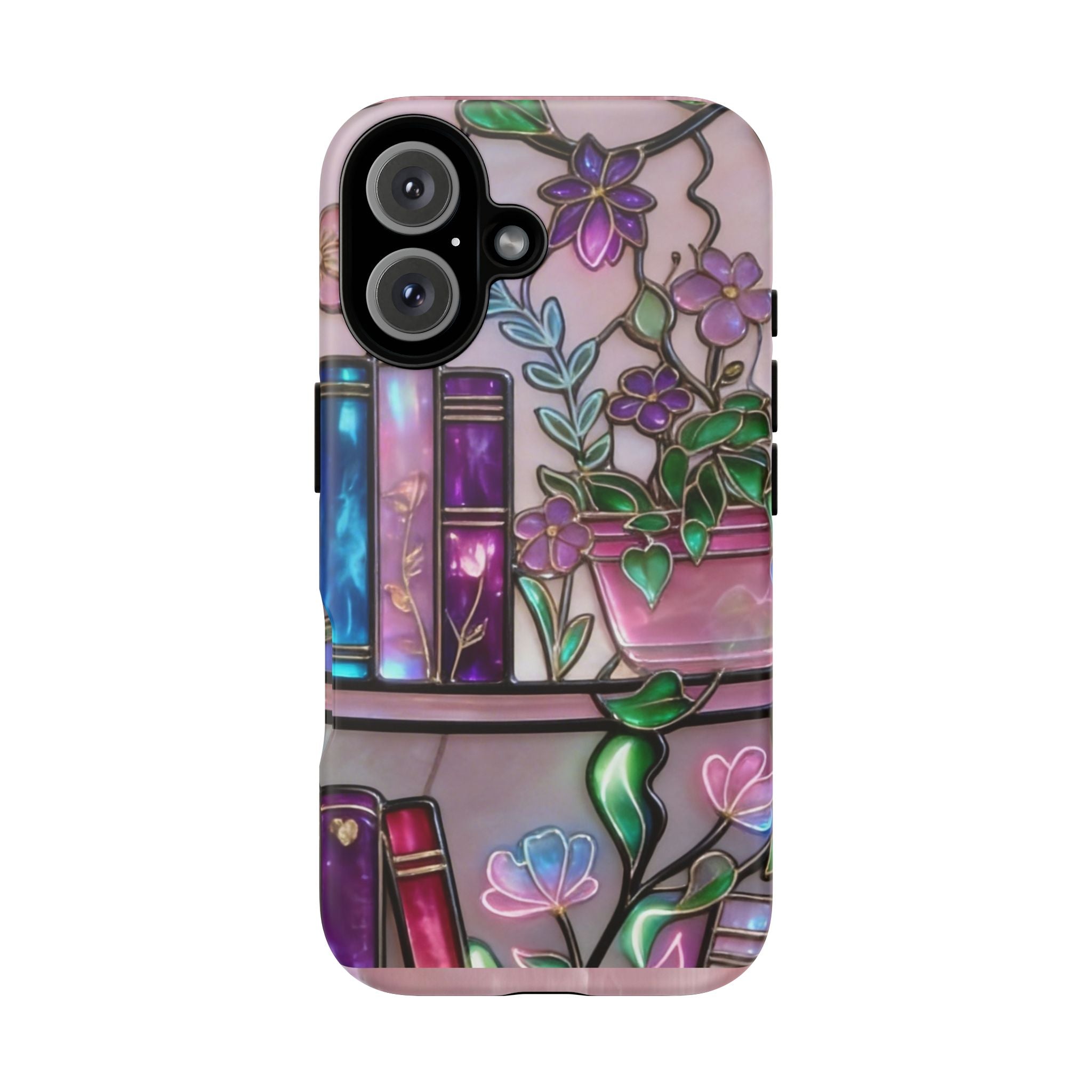 Floral Bookshelf Phone Case — Pastel Botanicals & Magical Book Art Printify