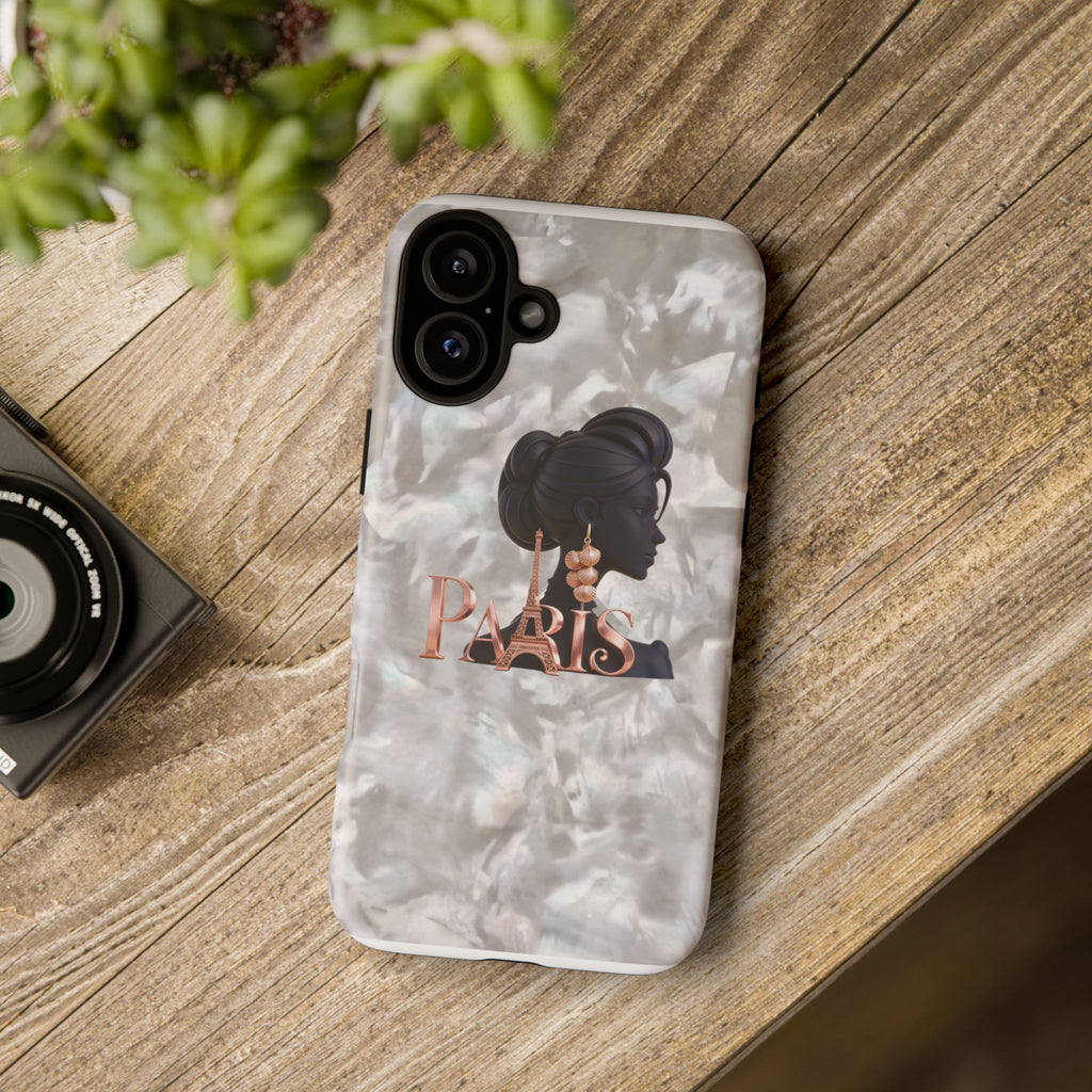 Paris Silhouette Pearl Phone Case — Tough Protective Smartphone Cover Printify