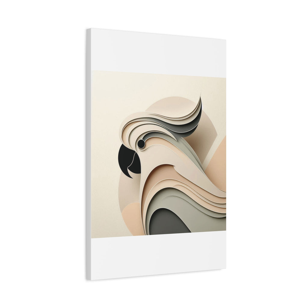 Abstract Paper Cut Cockatoo Matte Canvas Printify