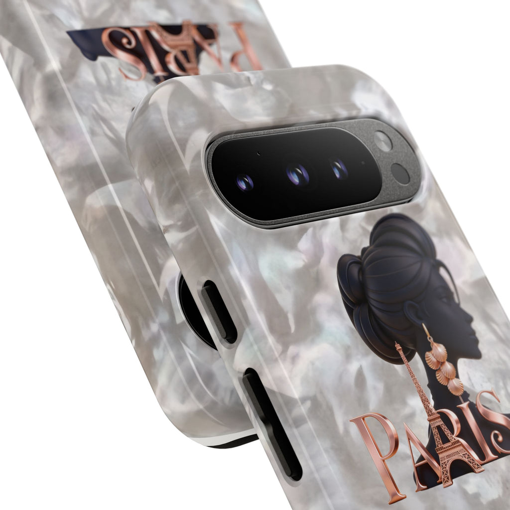 Paris Silhouette Pearl Phone Case — Tough Protective Smartphone Cover Printify
