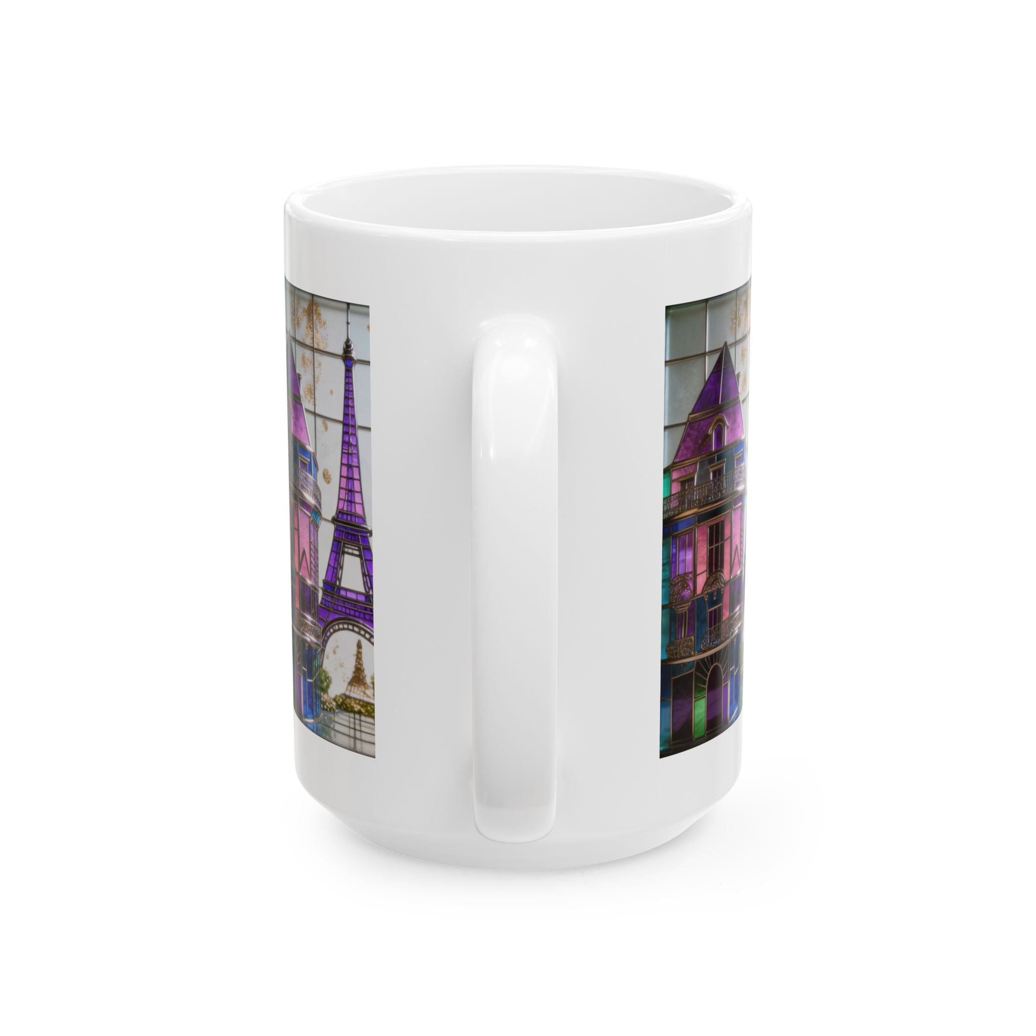 Colorful glass Mug - Colorful Vintage Cityscape (11oz/15oz) Printify