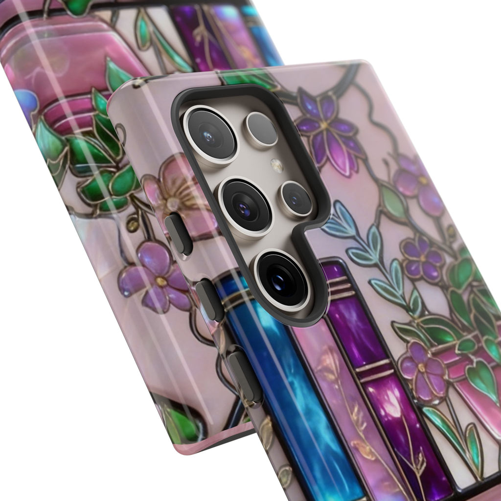 Floral Bookshelf Phone Case — Pastel Botanicals & Magical Book Art Printify