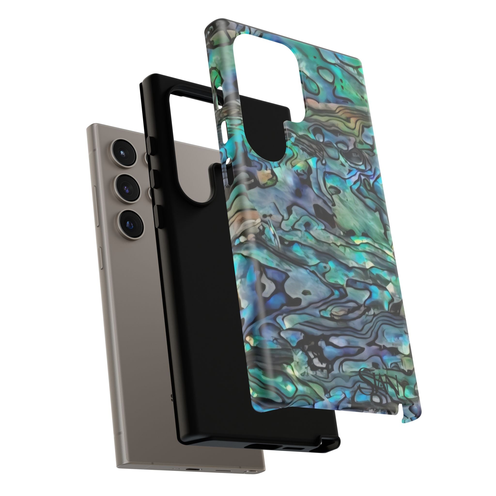 Abalone Shell Pattern Phone Case | Iridescent Ocean Swirl Protective Cover Printify