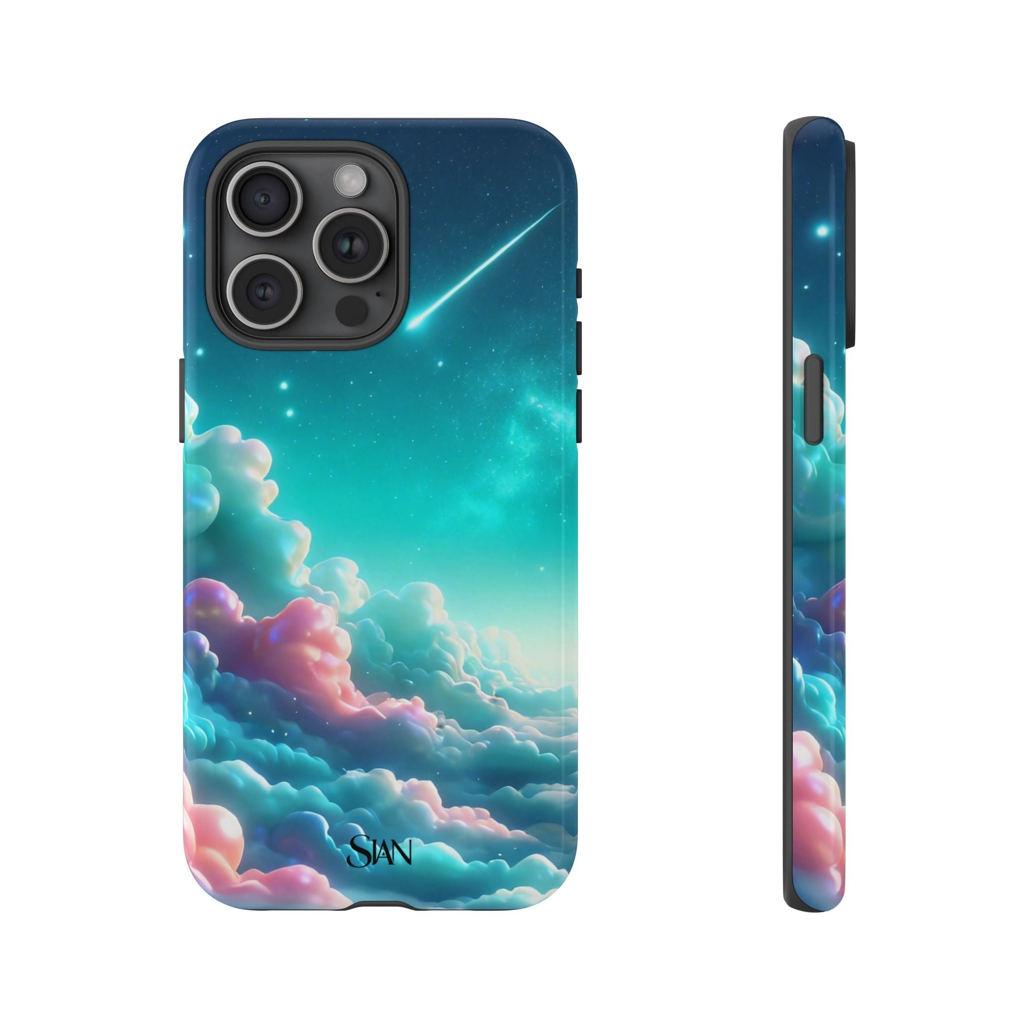 Dreamy Pastel Clouds with Shooting Star phone case Printify