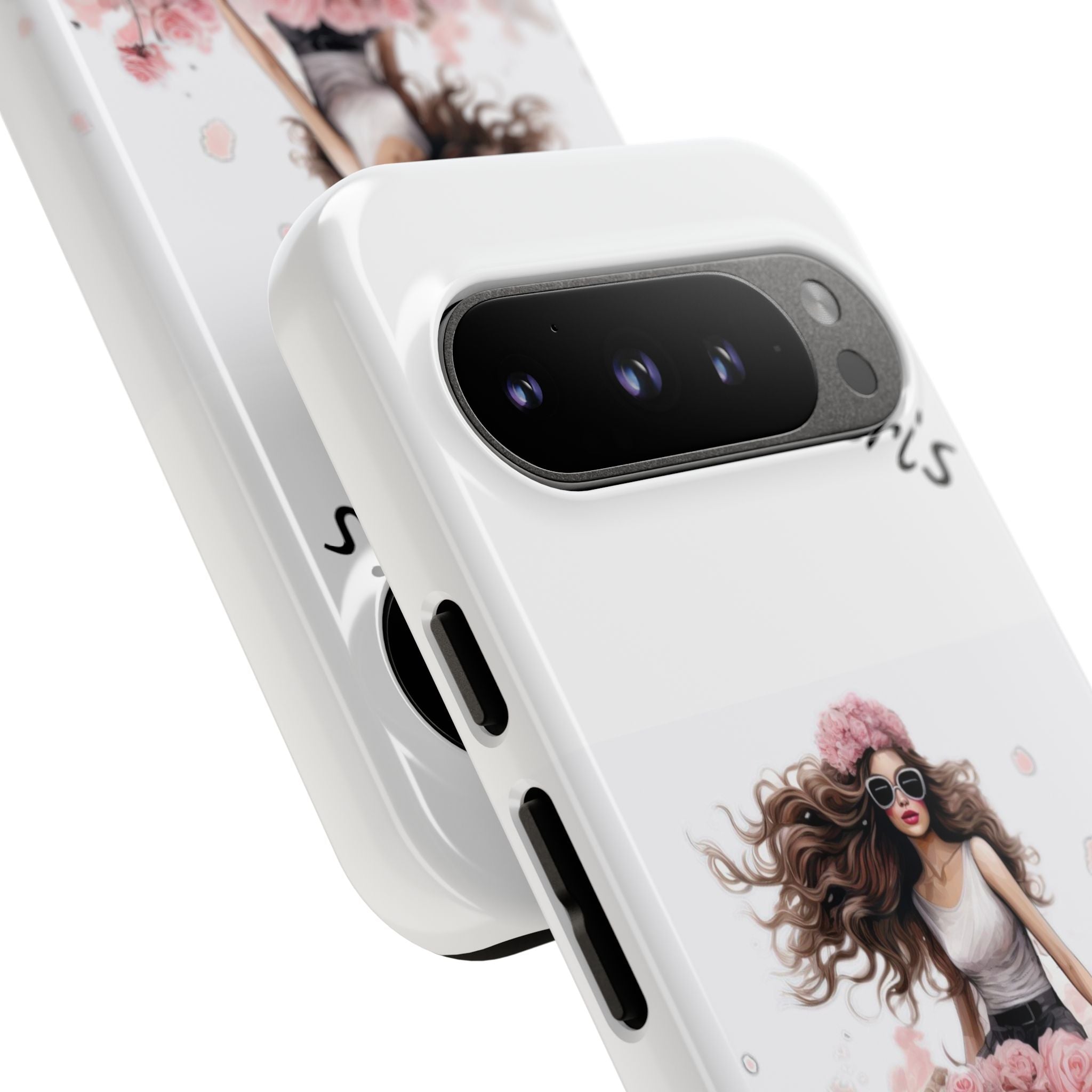 Paris Rose Bicycle woman phone case | Floral iPhone case Printify