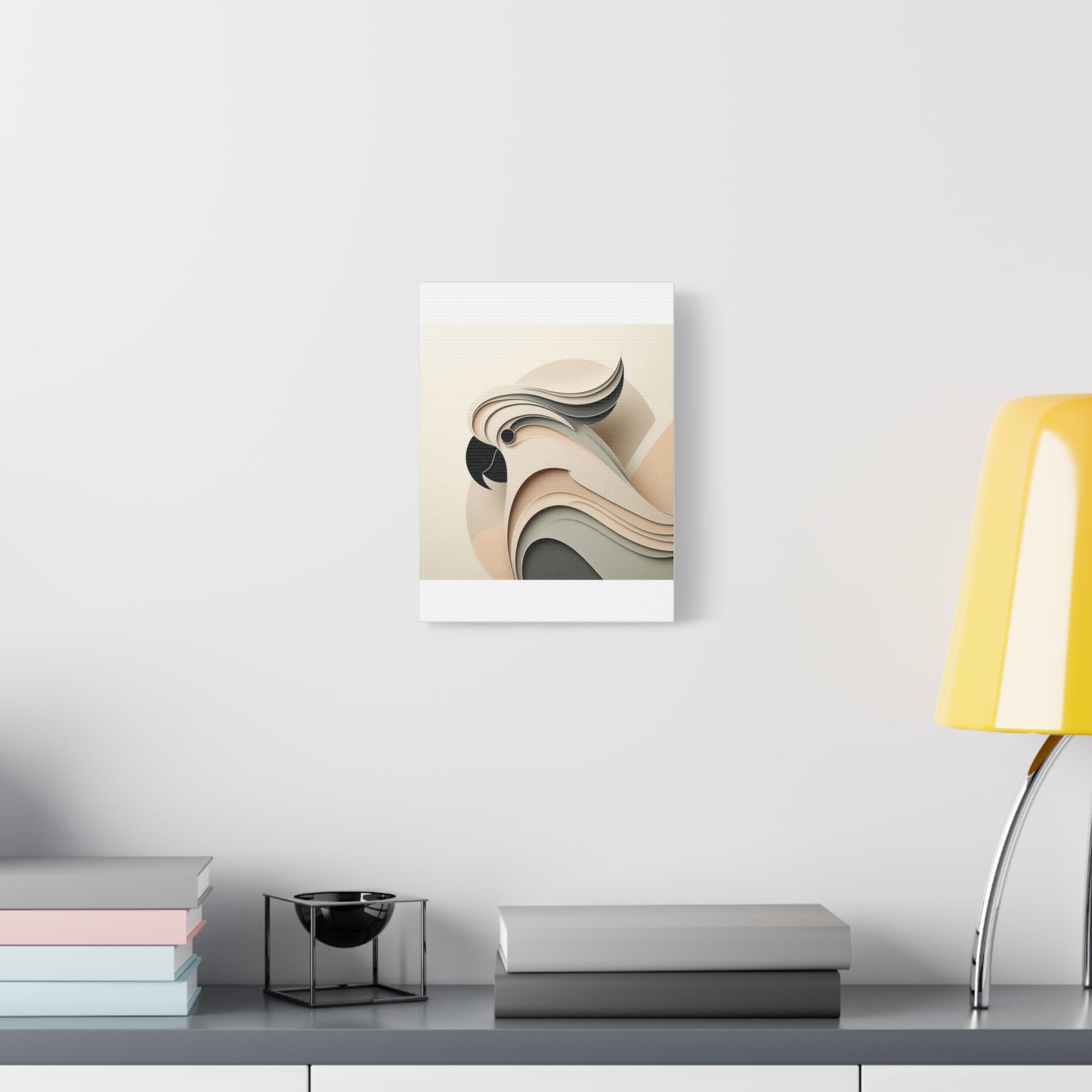 Abstract Paper Cut Cockatoo Matte Canvas Printify