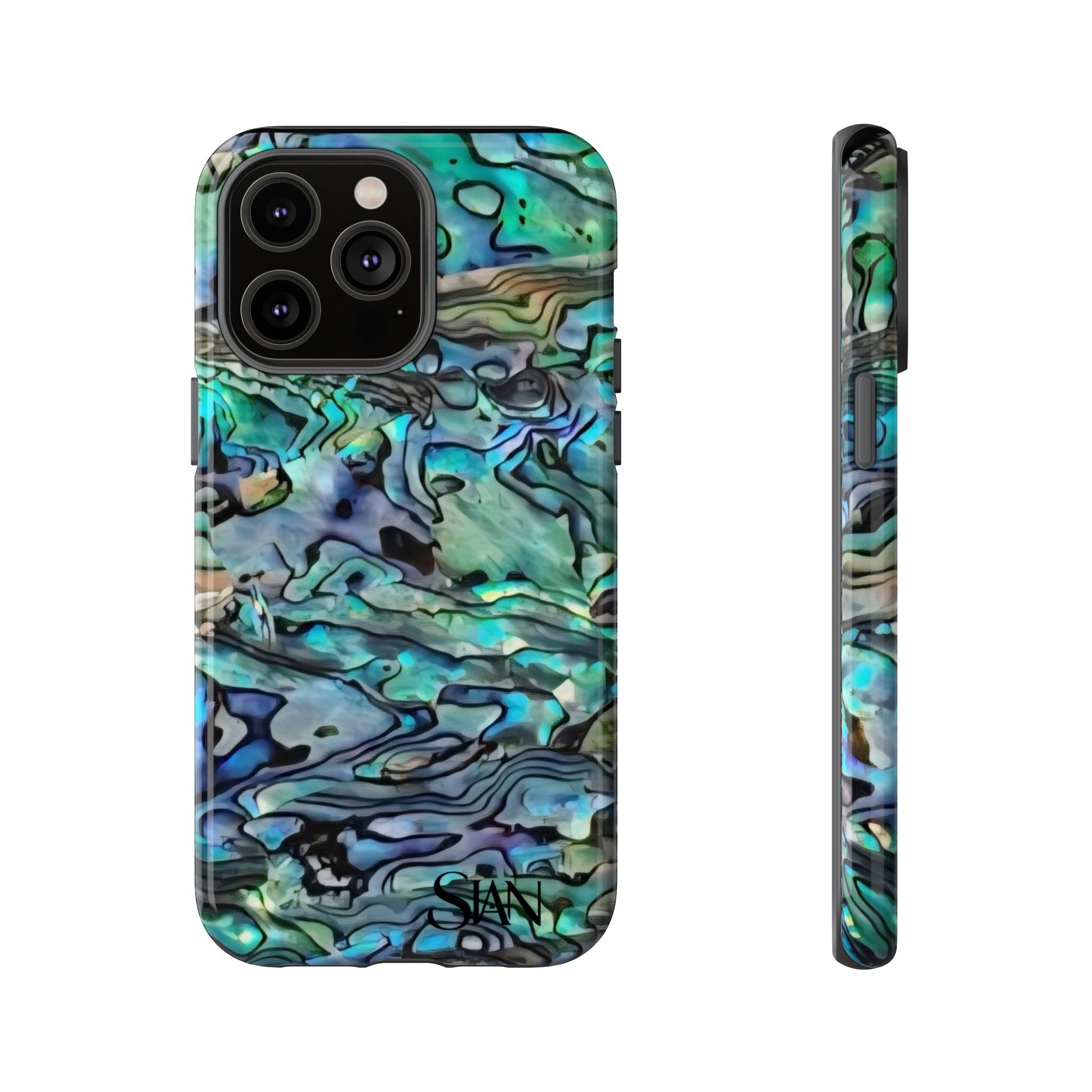 Abalone Shell Pattern Phone Case | Iridescent Ocean Swirl Protective Cover Printify