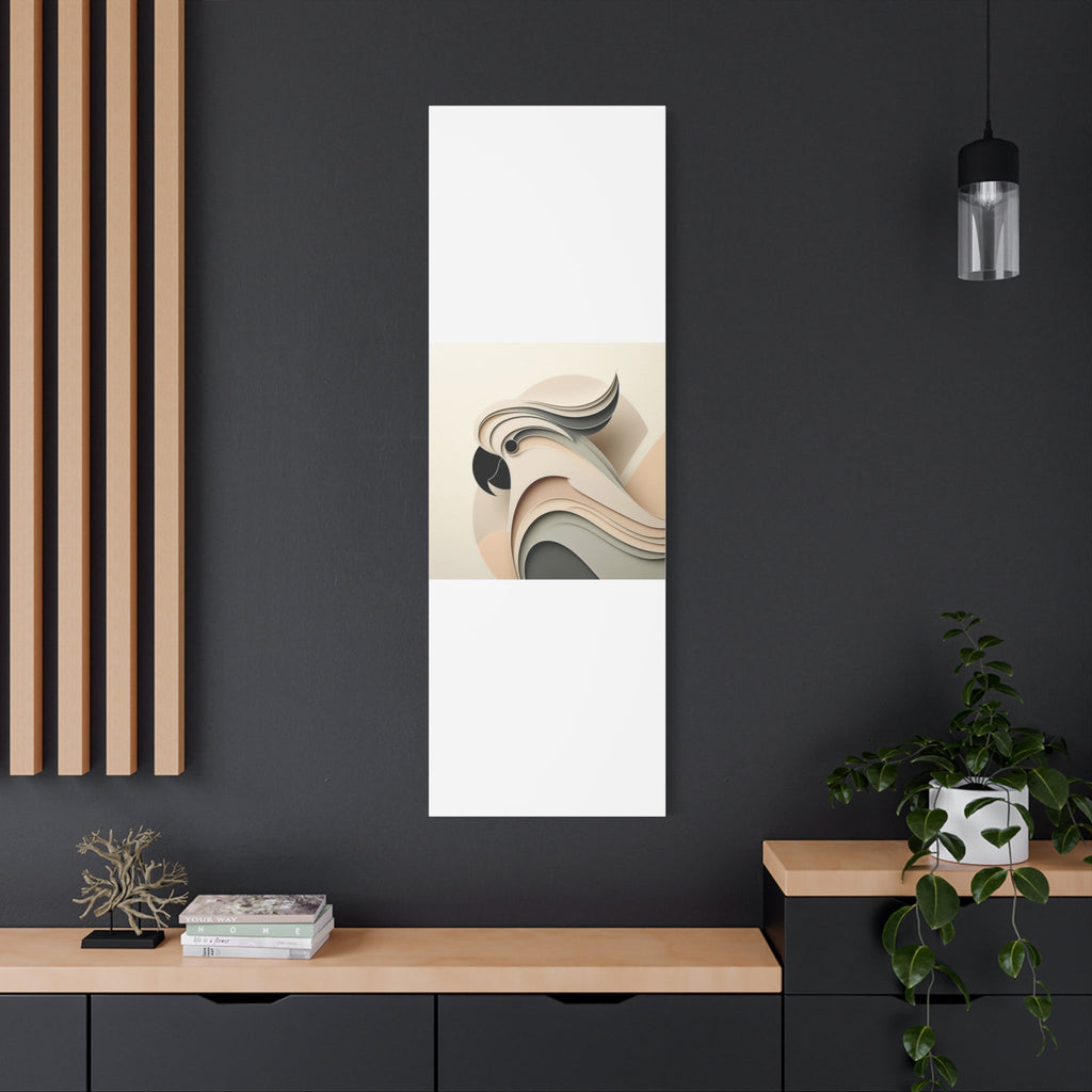 Abstract Paper Cut Cockatoo Matte Canvas Printify